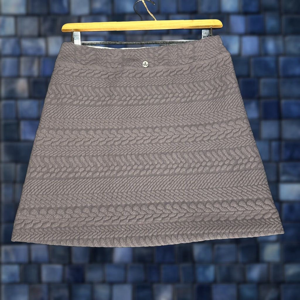 Prana prAna Skirt Womens XS Pencil Purple Textured Stretch Knit Pull On Elastic Waist Size 26" / US 2 / IT 38 - 1 Thumbnail