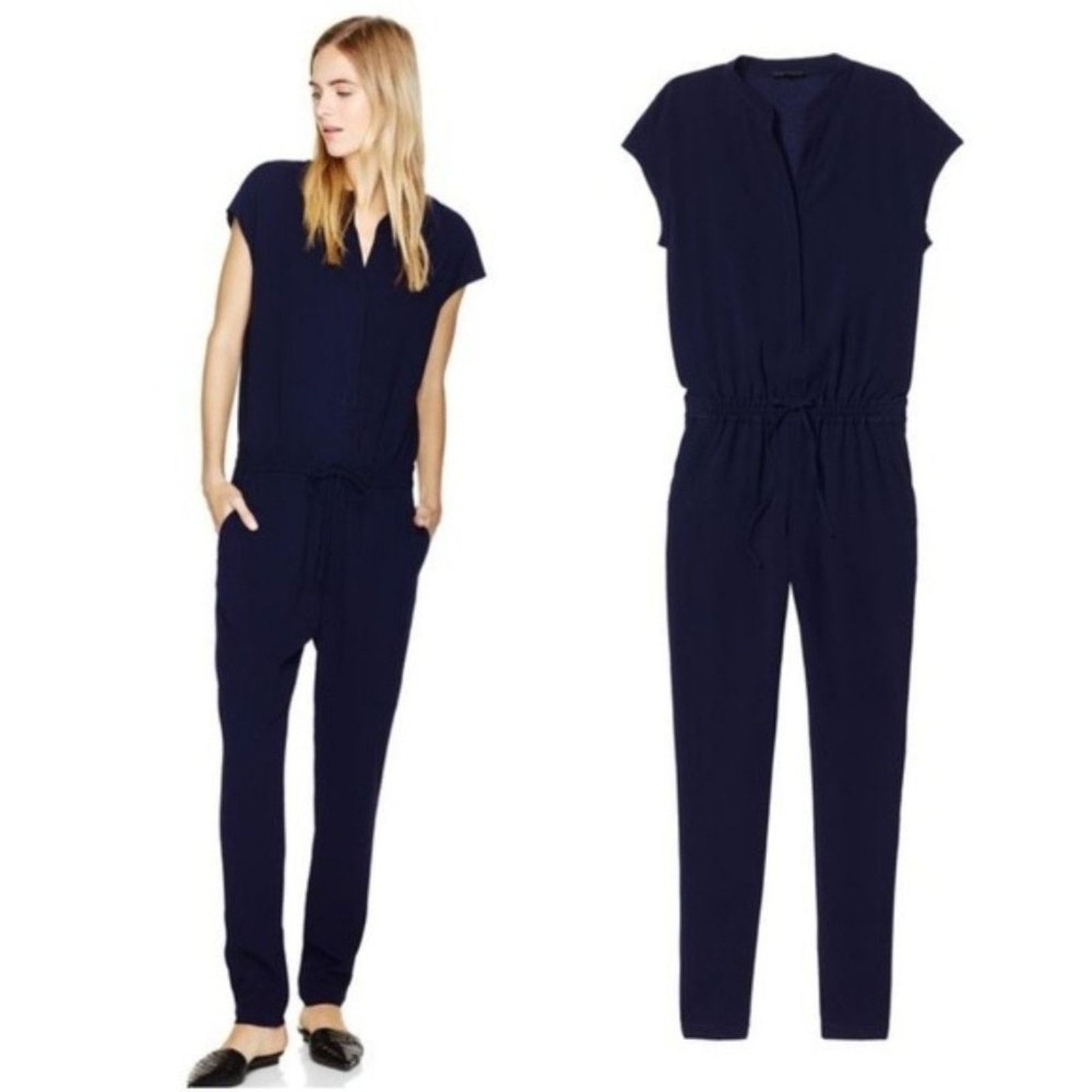 Aritzia Aritzia Babaton Donnie Jumpsuit Navy Size 26" / US 2 / IT 38 - 1 Thumbnail