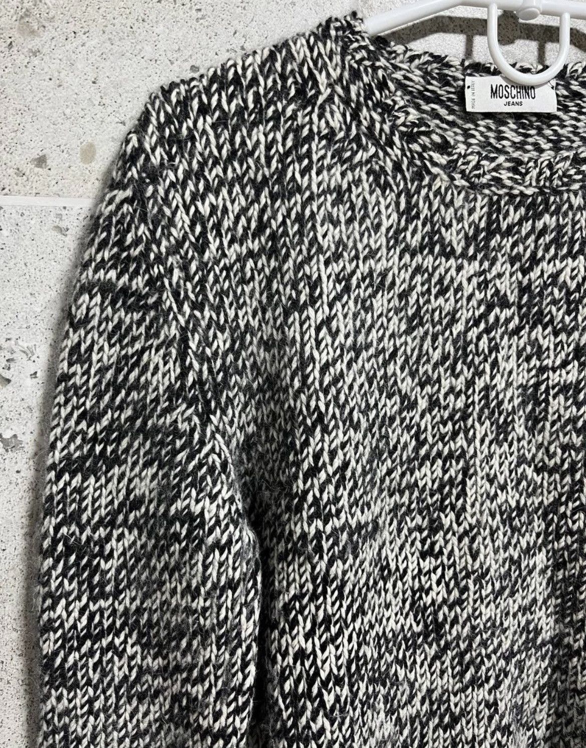 Moschino × Vintage Moschino Jeans Black White Chunky Knit Sweater Size S / US 4 / IT 40 - 5 Thumbnail