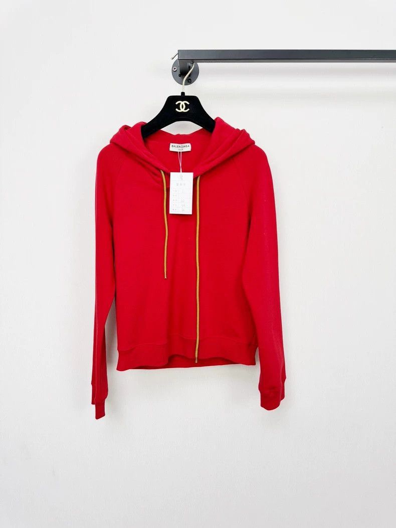Balenciaga Red Balenciaga Hoodie with Yellow Zipper-2505 Size L / US 10 / IT 46 - 6 Thumbnail
