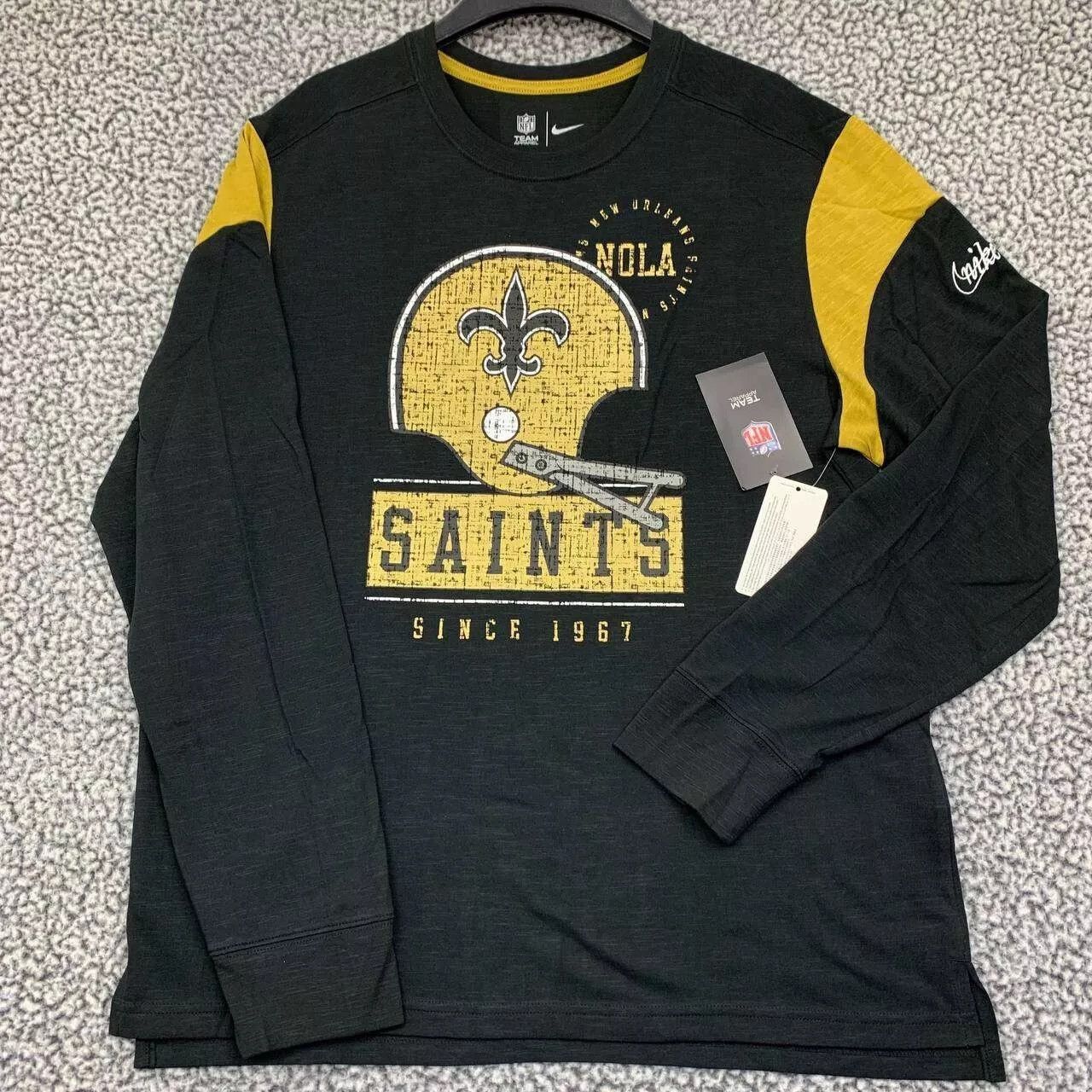 Nike New Orlean Saints Shirt Men Long Sleeve Pullover Crew Neck L Size US L / EU 52-54 / 3 - 1 Thumbnail