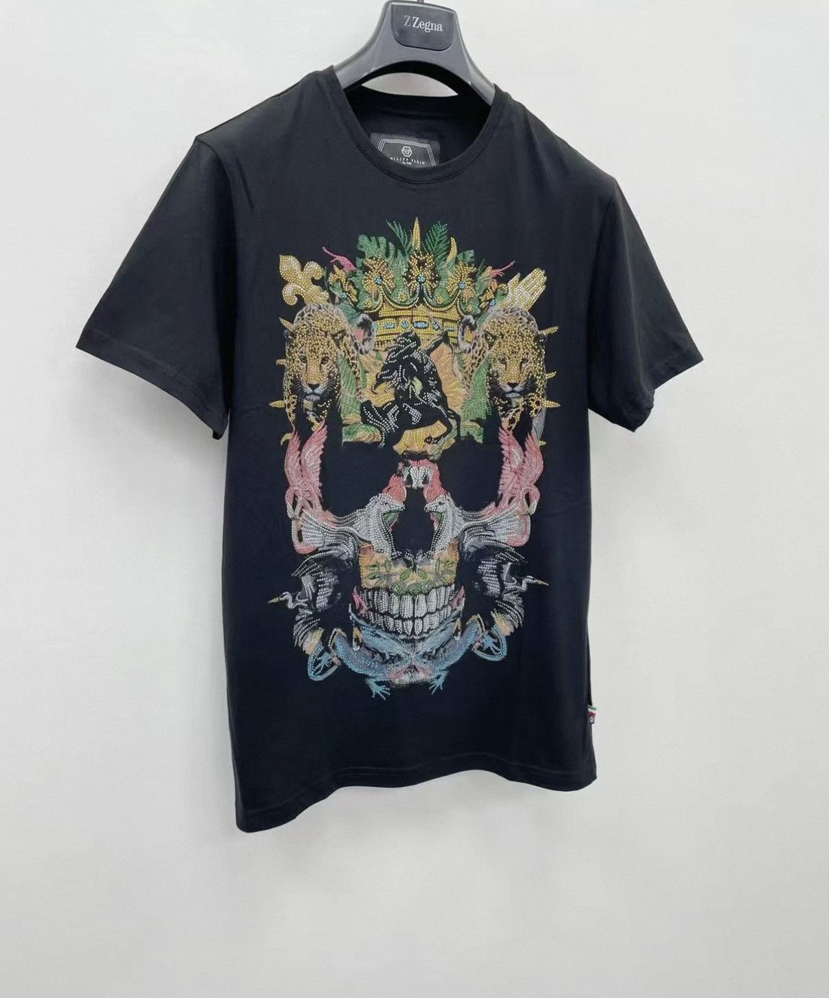 Philipp Plein PHILIPP PLEIN Cotton Rhinestone Short Sleeve T-shirt J30 Size US M / EU 48-50 / 2 - 2 Thumbnail