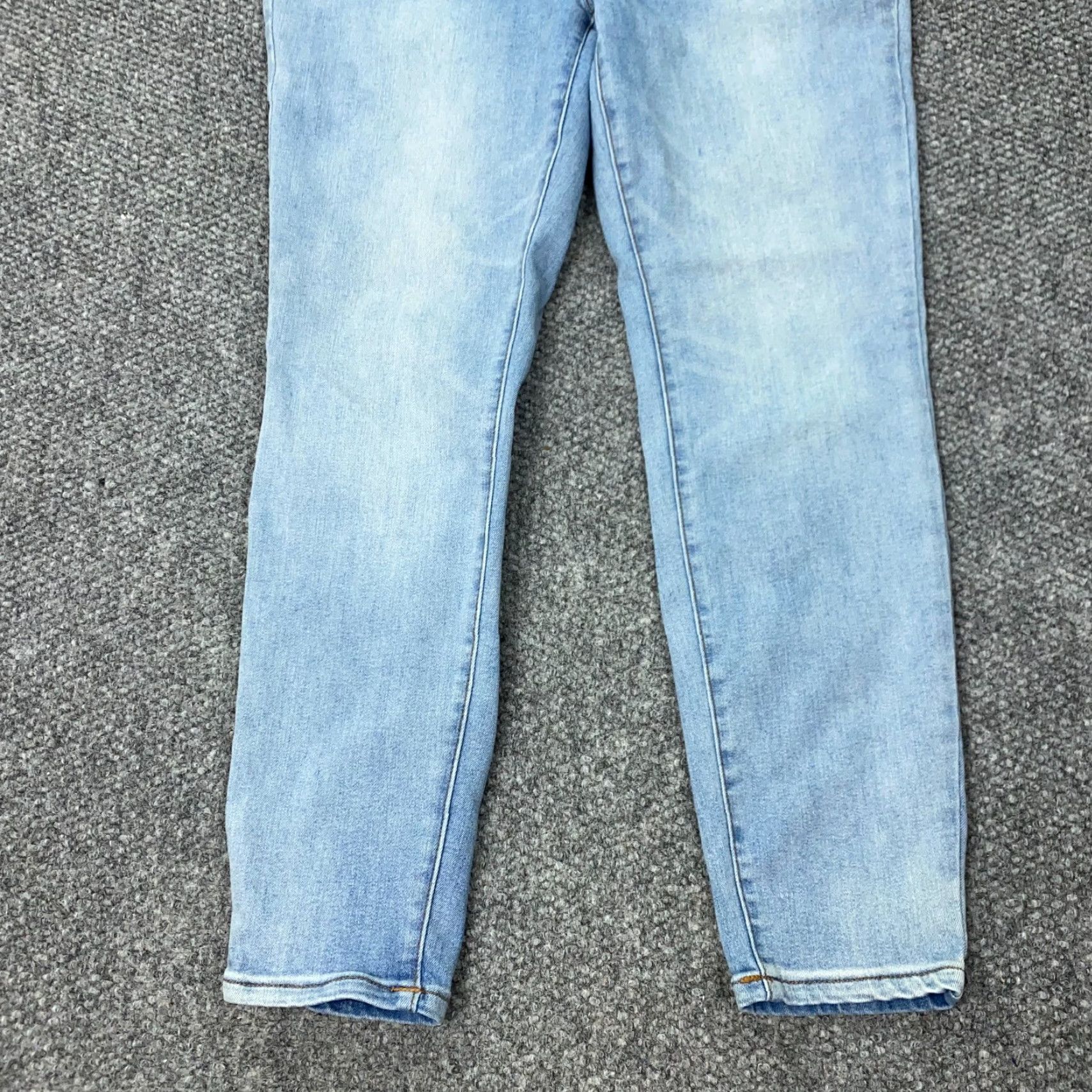 Vintage Oat New York Jeans Womens Size 32 Blue Mid Rise Skinny Stretch Faded Light Wash Size 35" - 3 Thumbnail