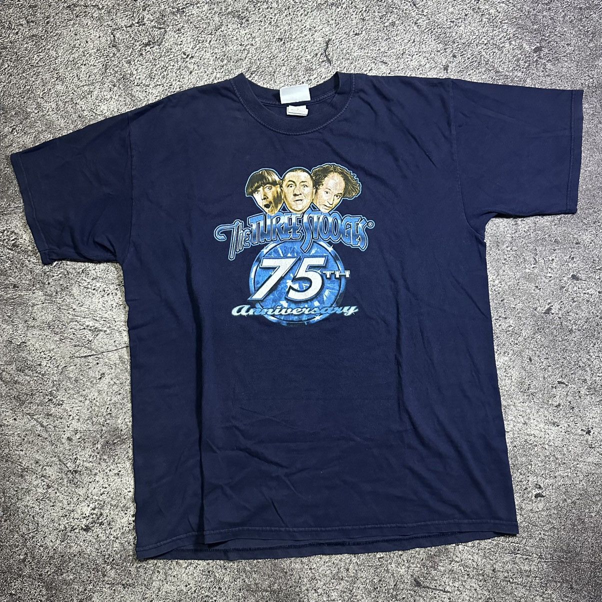 Vintage "ANNIVERSARY 75th THE THREE STOOGES VINTAGE TSHIRT" Size US XL / EU 56 / 4 - 1 Thumbnail