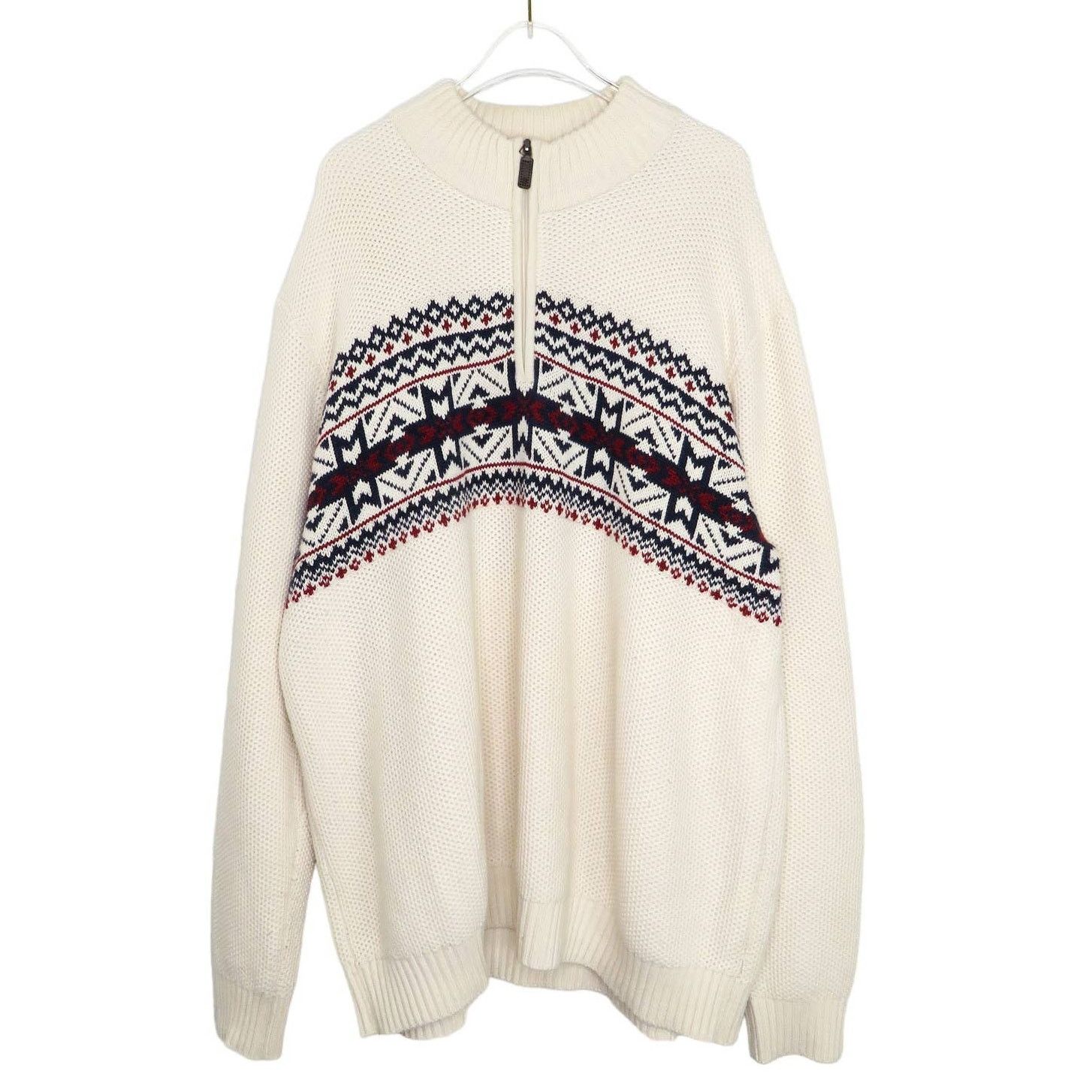 Izod Izod White Quarter Zip Argyle Knit Sweater Christmas XXL Size US XXL / EU 58 / 5 - 2 Thumbnail