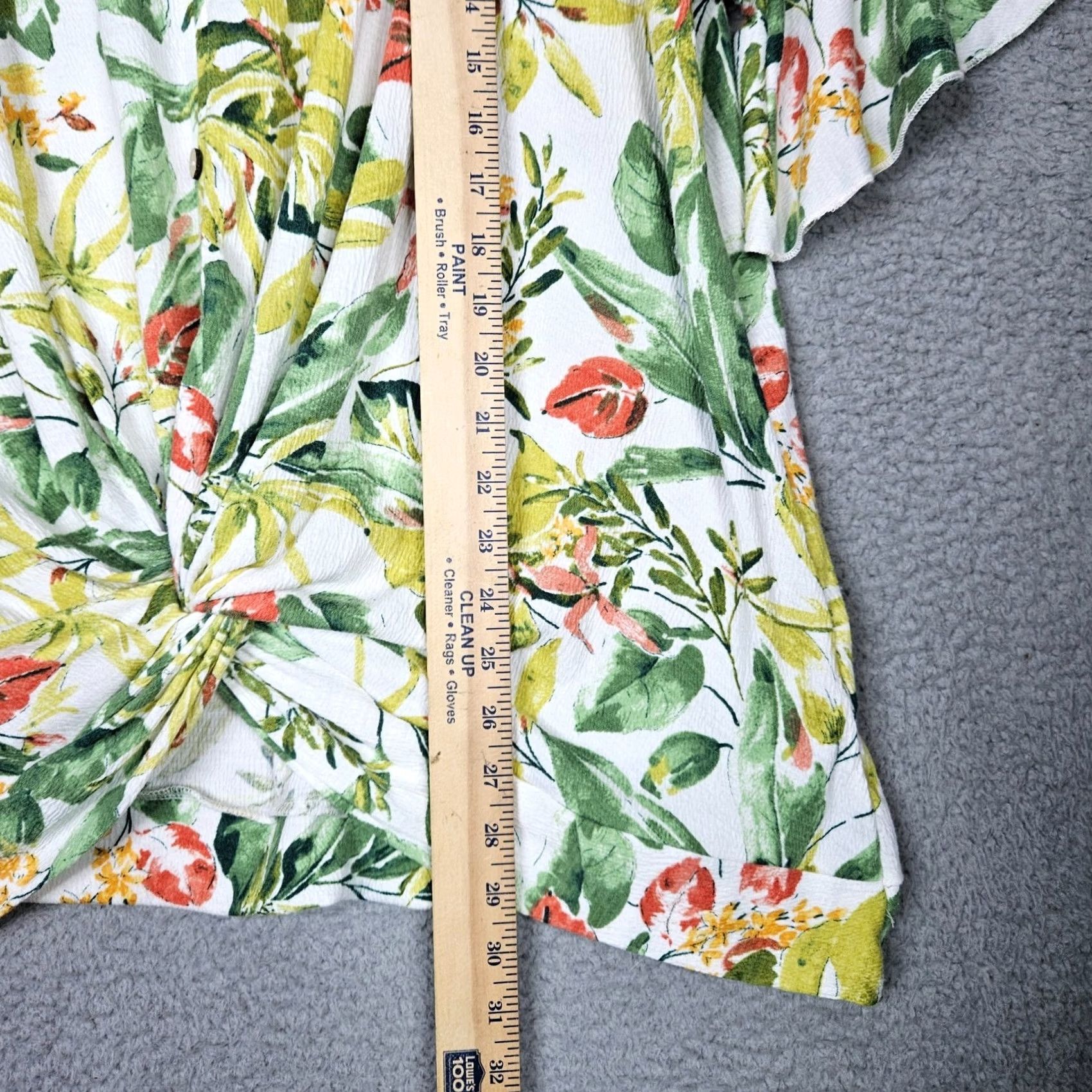 Joie Joie De Oliver top Size 3X Women's Floral Printed Ruffle Sleeve Twist front Size XXL / US 16-18 / IT 52-54 - 8 Thumbnail
