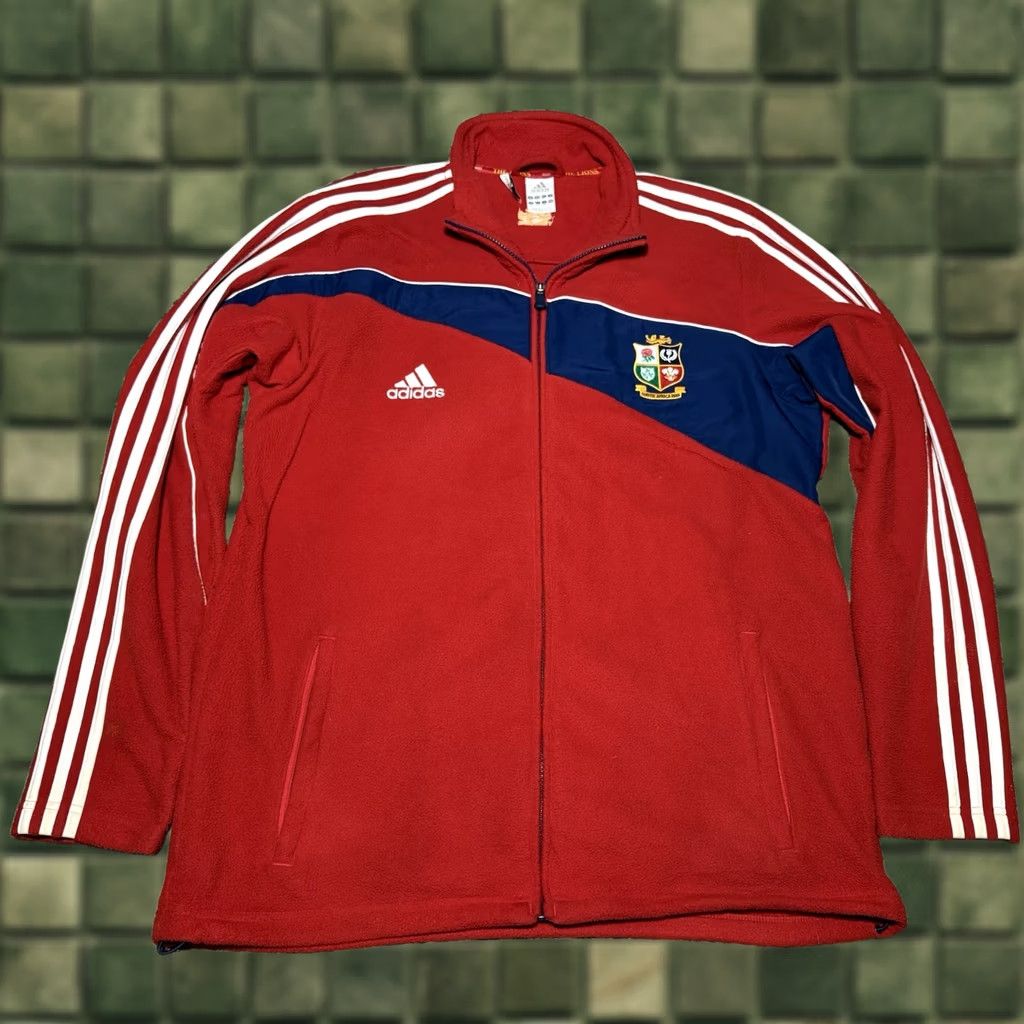 Adidas Vtg Adidas British And Irish Lions Zip Rugby Fleece Jacket Mens XL Red 3-in-1 32in Long 23in Wide South Africa Size US XL / EU 56 / 4 - 1 Thumbnail
