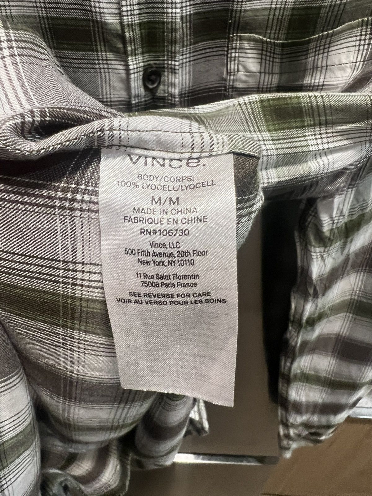 Vince Green and White Plaid Vince Button Up Flannel Size US M / EU 48-50 / 2 - 3 Thumbnail