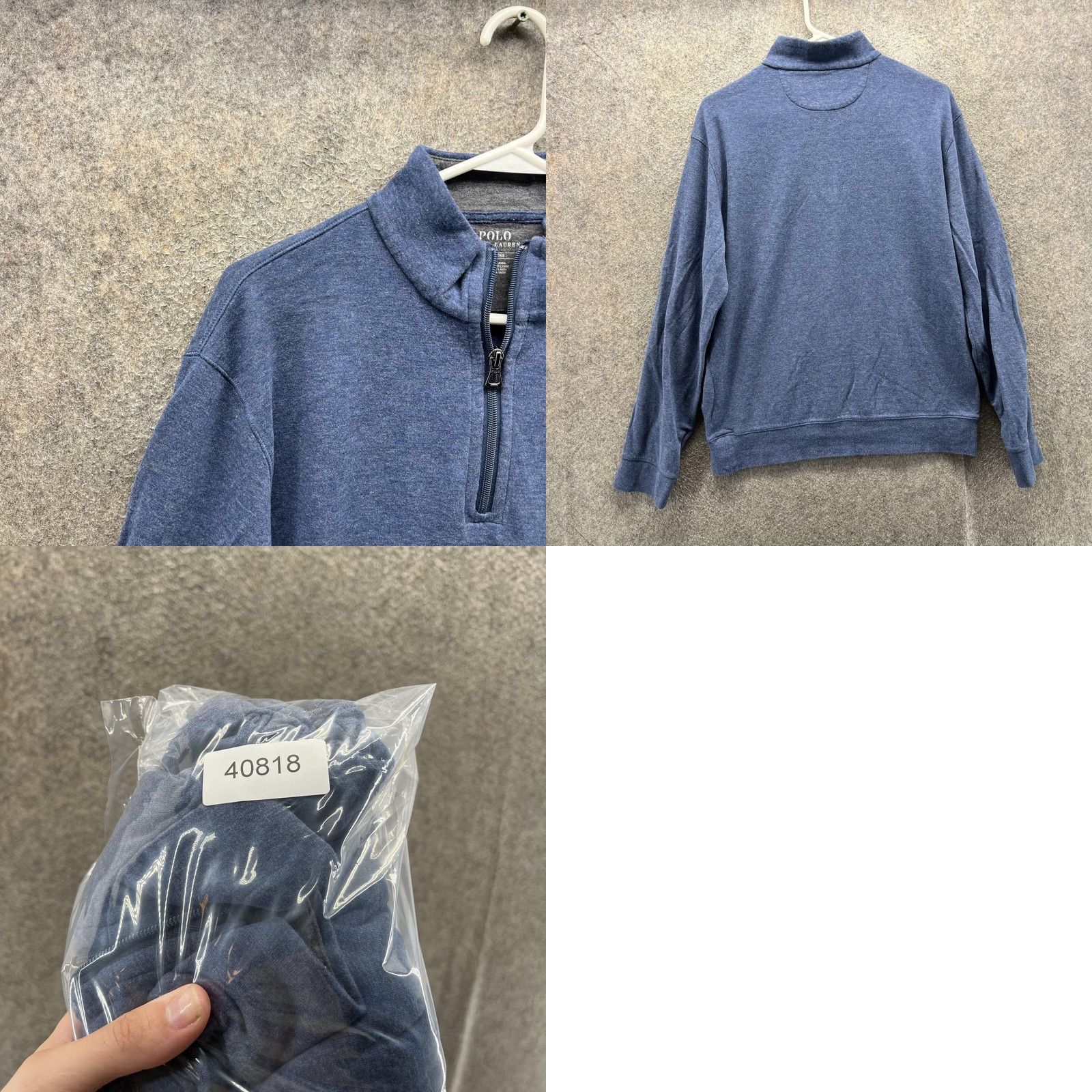 Polo Ralph Lauren Polo Ralph Lauren Sweatshirt Mens M Blue 1/4 Zip Mock Neck Knit Pullover Size US M / EU 48-50 / 2 - 8 Thumbnail