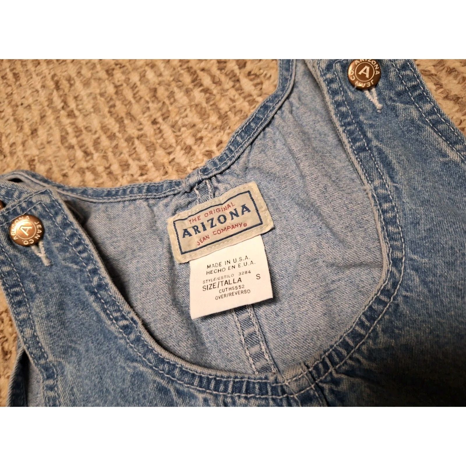 Vintage VINTAGE Arizona Jean Company Denim Dress S Blue 90s 00s Y2K Sleeveless Collared Long Dress Women's Casual Formal Party/Cocktail Travel Denim Dress Size 28" / US 6 / IT 42 - 3 Thumbnail