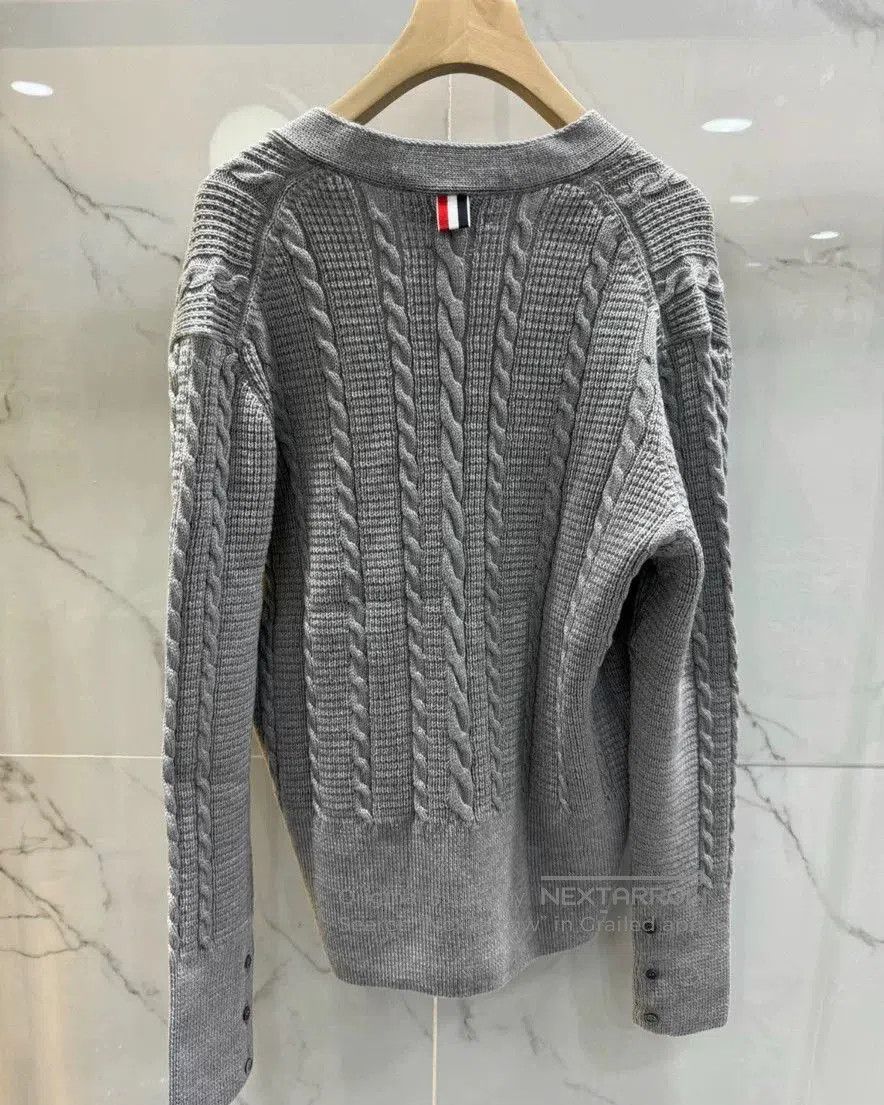 Thom Browne Classic Gray Knitted Cardigan by Thom Browne. Size US M / EU 48-50 / 2 - 5 Thumbnail
