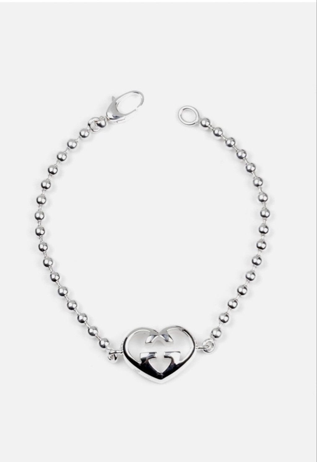 Women's Gucci Silver Interlocking G Heart Bracelet 8