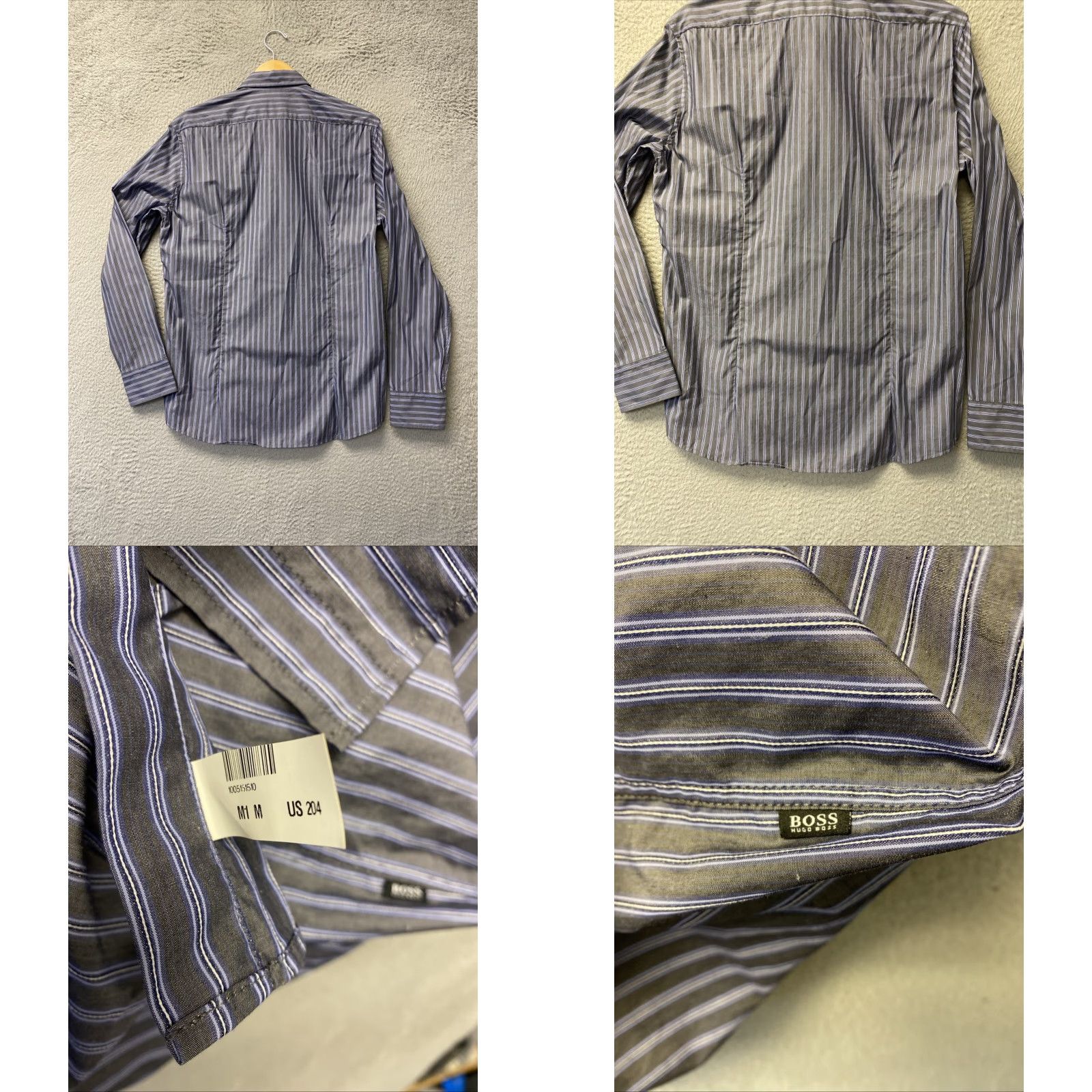 Hugo Boss VINTAGE NONE HUGO BOSS Men's Dress Shirt Size Medium Blue Gray Business Formal Cotton 2000s Size 40R - 8 Thumbnail
