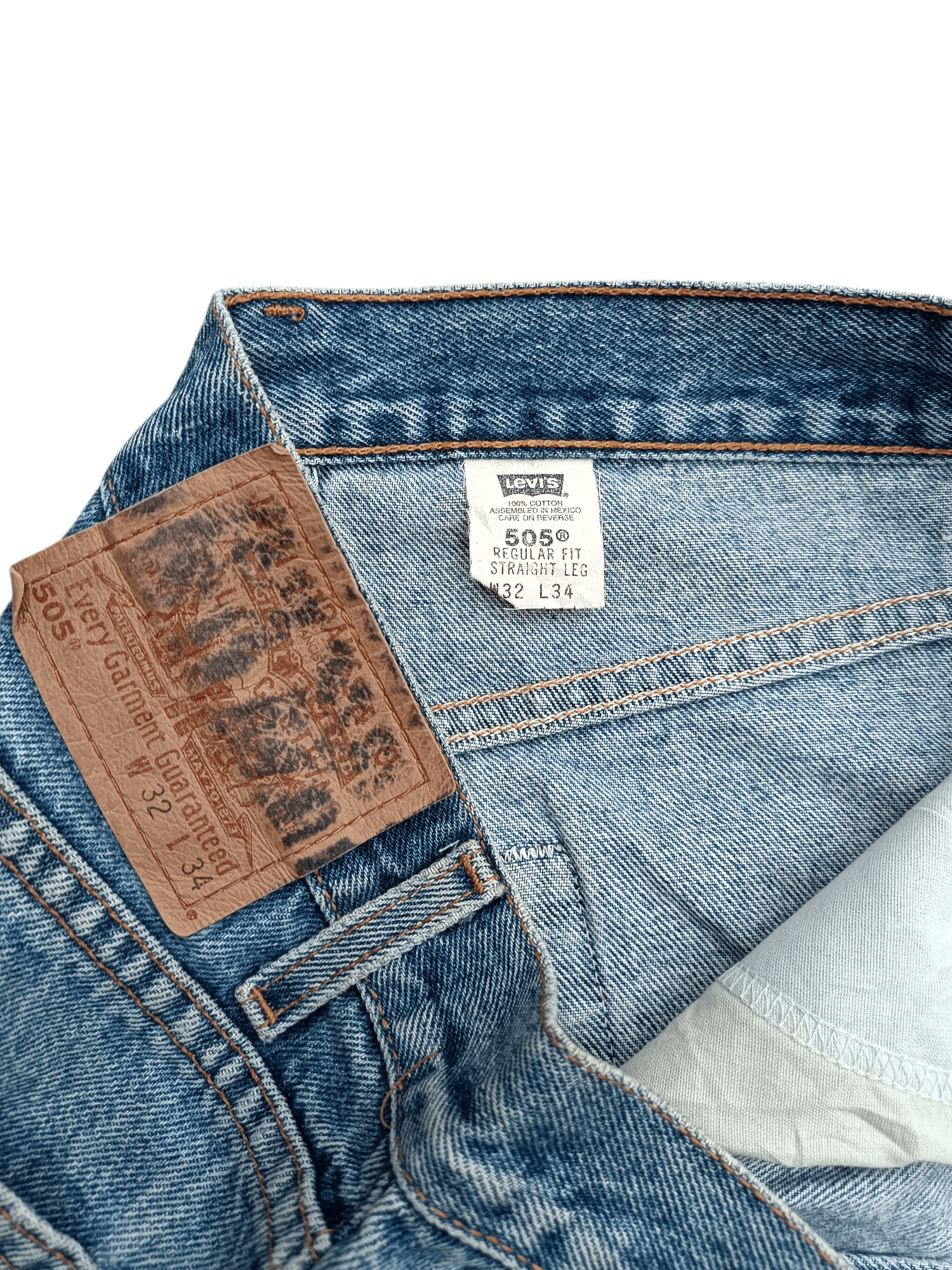 Levi's × Vintage Y2K Levis 505 Regular Straight Cut Distressed Splatter Denim Size US 32 / EU 48 - 9 Thumbnail