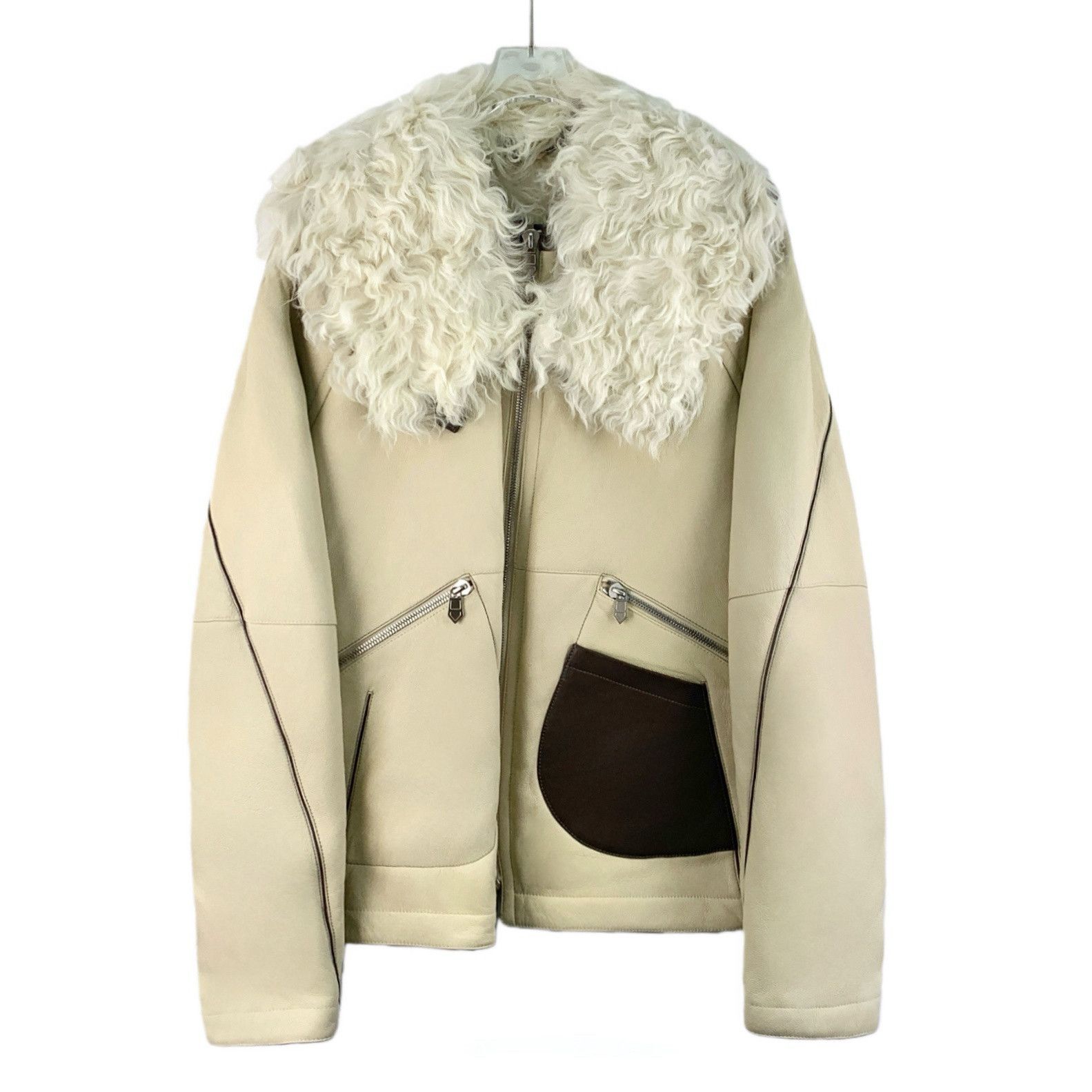 Hermes Hermes Shearling Jacket Off-White (48) Size US M / EU 48-50 / 2 - 1 Thumbnail