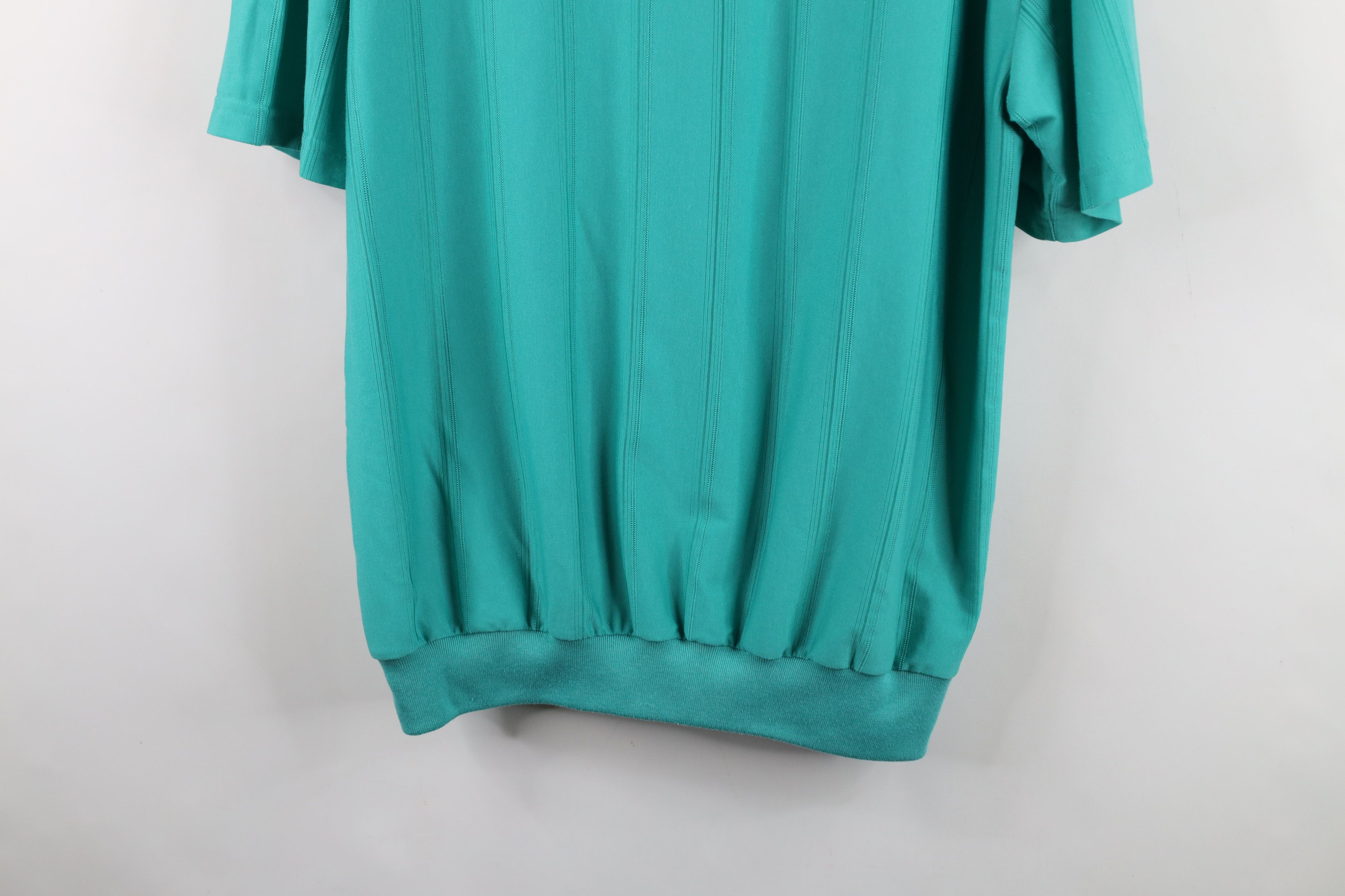 Vintage Vintage 90s Streetwear Striped Collared Pullover Polo Teal Size US L / EU 52-54 / 3 - 12 Thumbnail