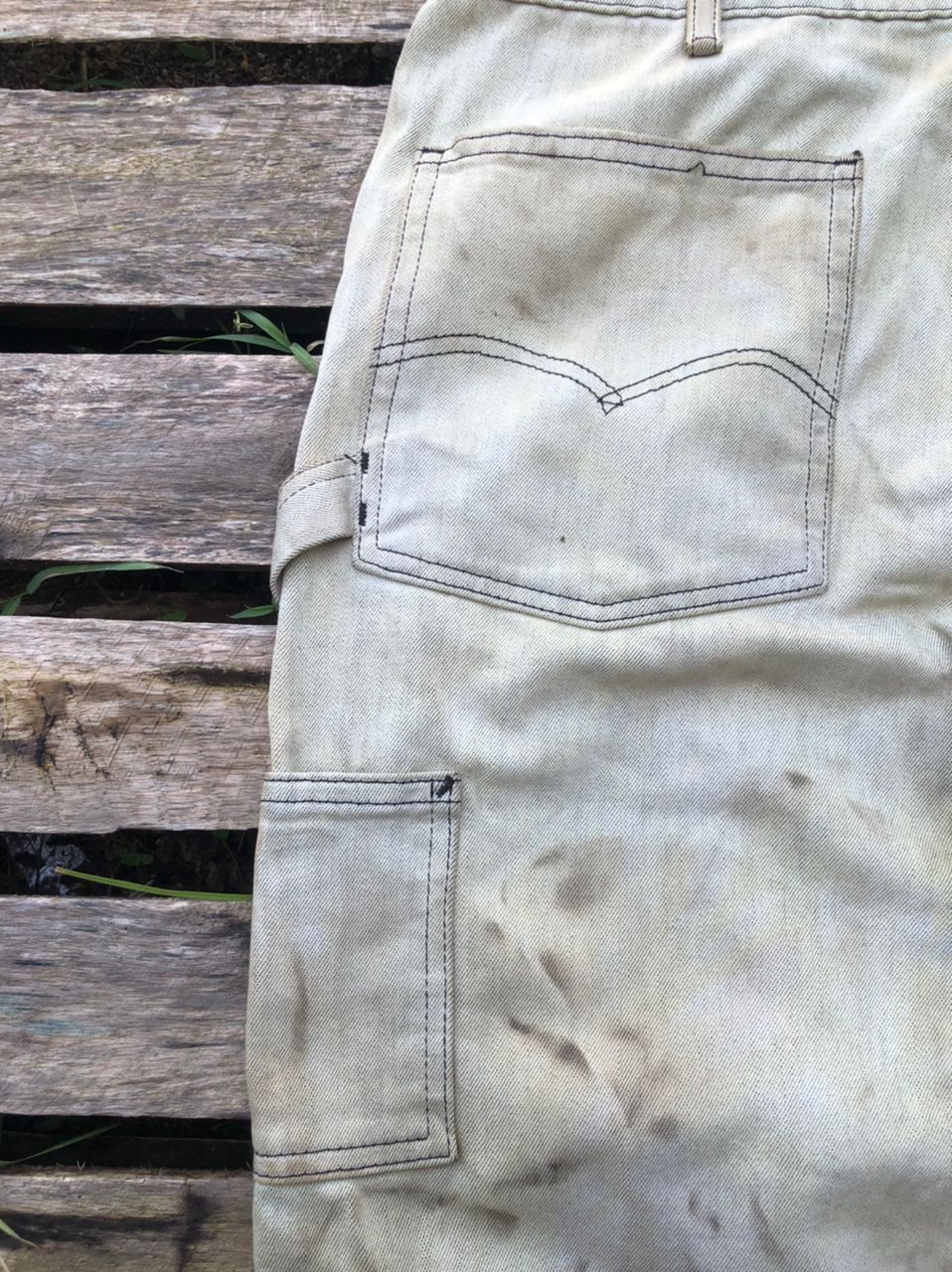 Levi's × Vintage Vintage Levi's Bleached Carpenter Denim Jeans Size US 34 / EU 50 - 9 Thumbnail