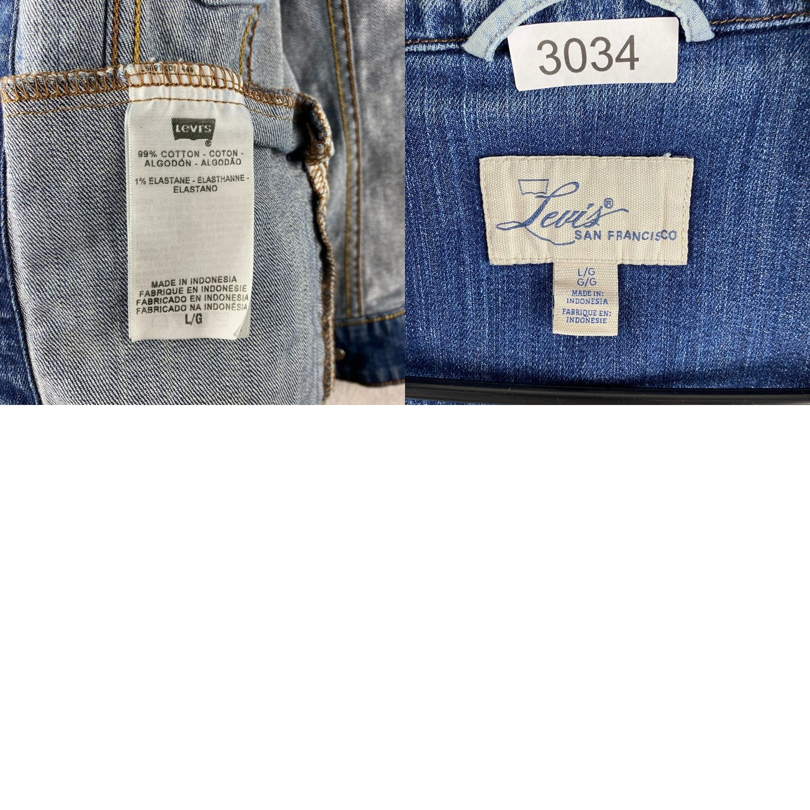 Levi's Levi's Denim Trucker Jacket Womens Large L Blue Distressed Rip Button-Up Size 36" / US 14 / IT 50 - 11 Thumbnail