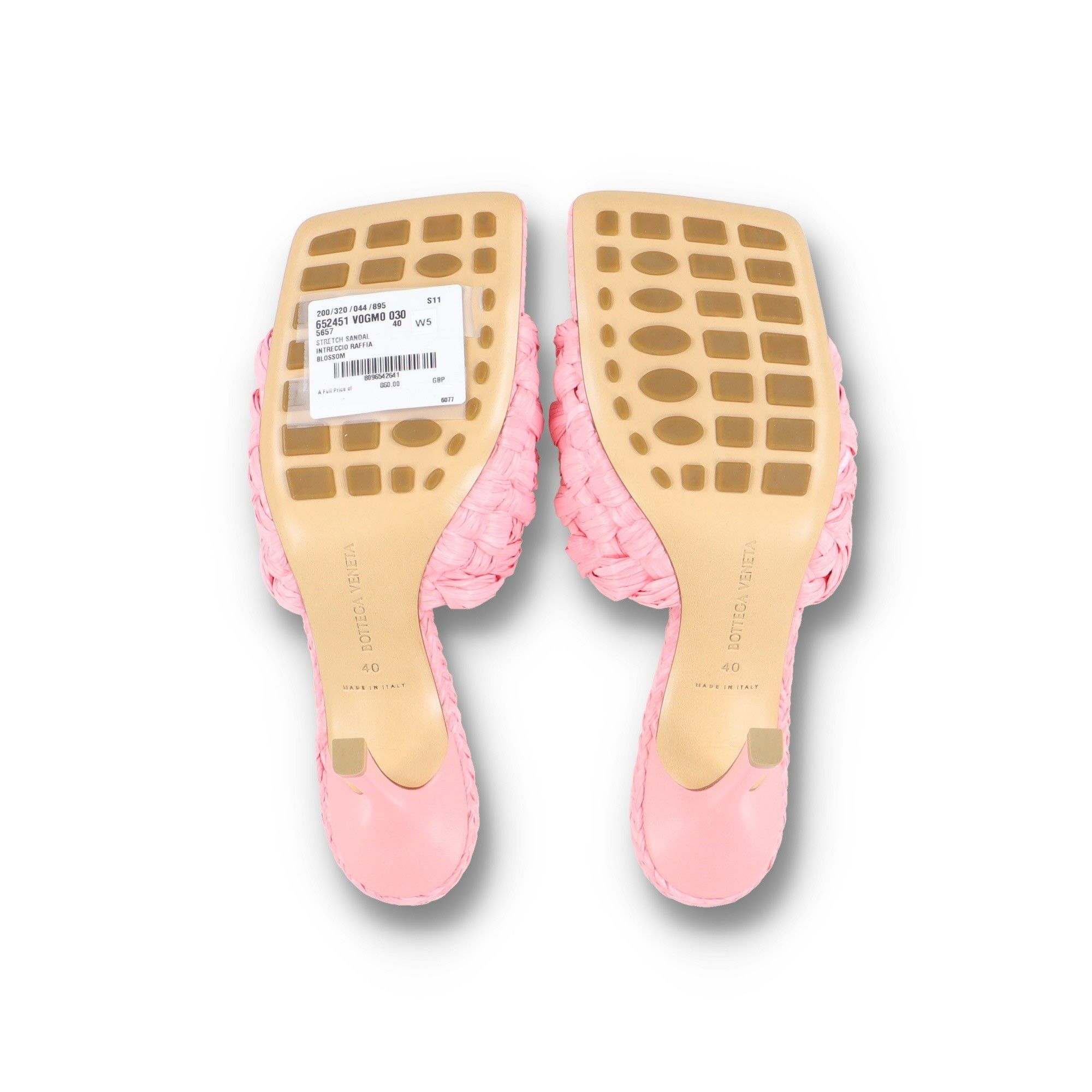 Bottega Veneta Pink Stretch Intrecciato Raffia Mules Size US 10 / IT 40 - 9 Thumbnail