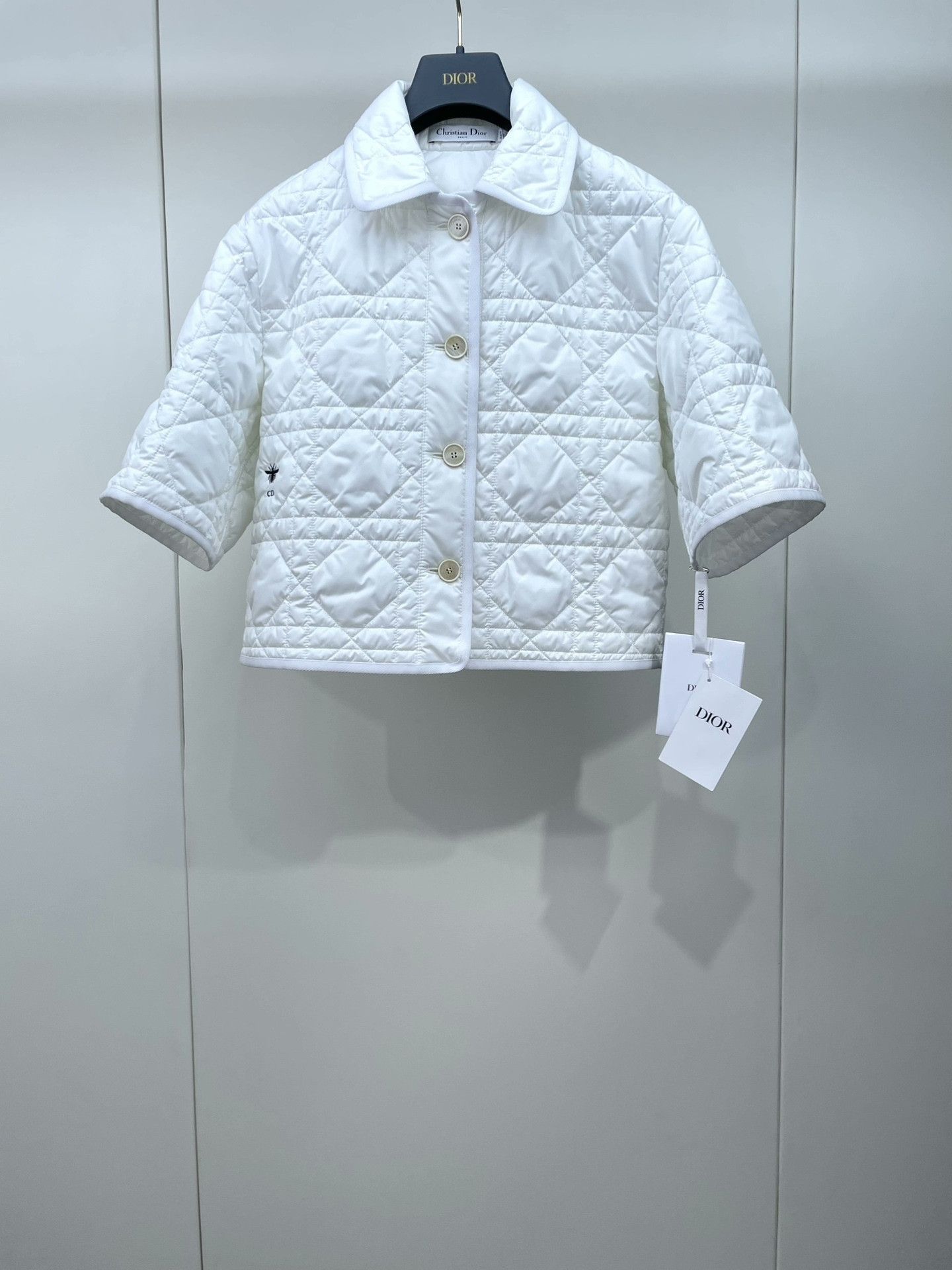 Dior Dior Cannage Quilted Short-Sleeve Coat Size XS / US 0-2 / IT 36-38 - 1 Thumbnail