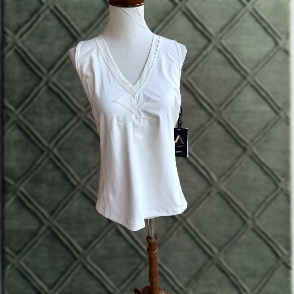 Athleta ATHLETA x Allyson Felix Legend Tank Women L White Racerback Sleeveless V-Neck Pullover Activewear Gym Tank Size L / US 10 / IT 46 - 1 Thumbnail
