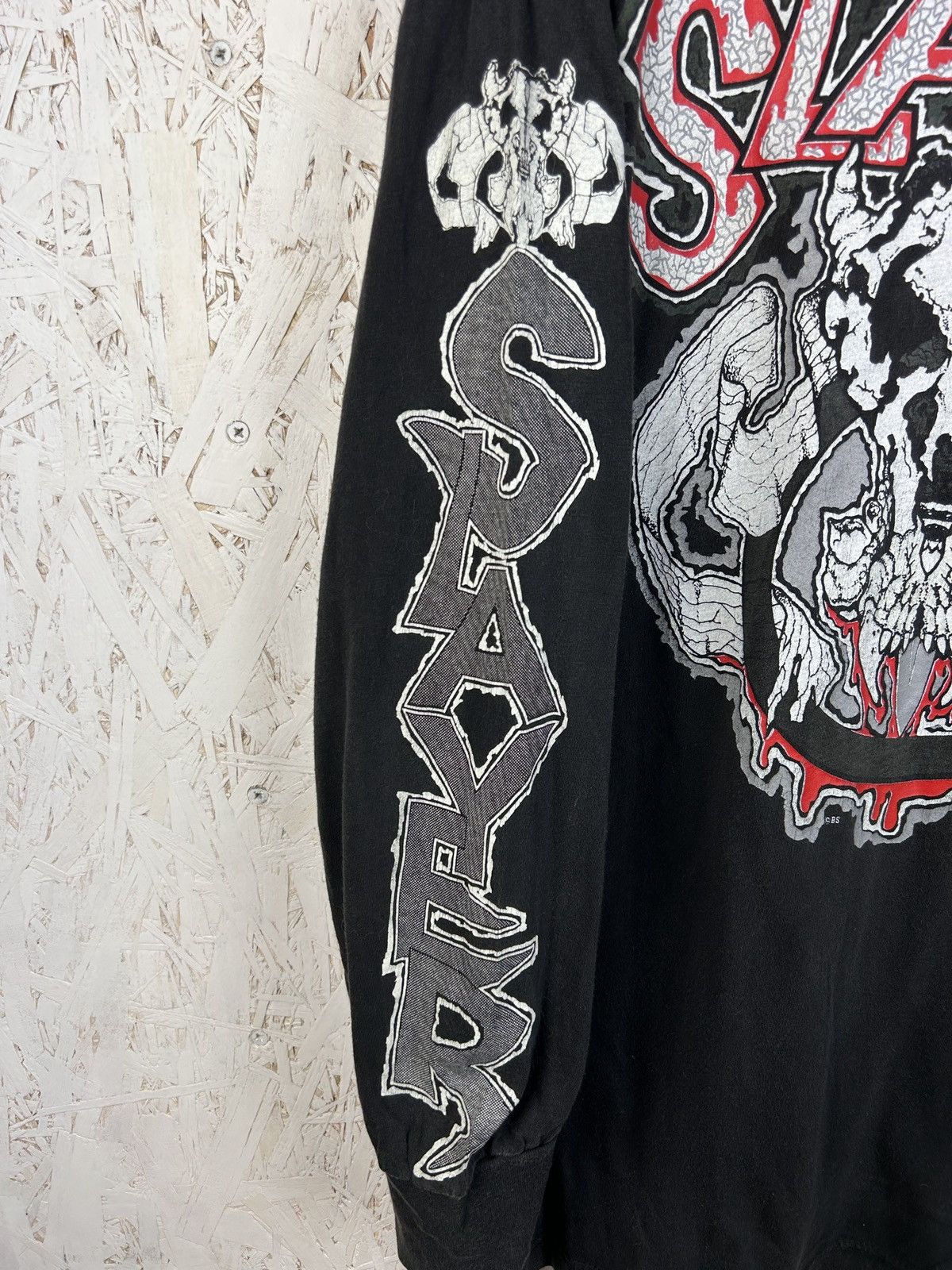 Band Tees 90s Vintage Slayer Goat Art Crazy Design Rare Long Sleeve Size US XL / EU 56 / 4 - 5 Thumbnail