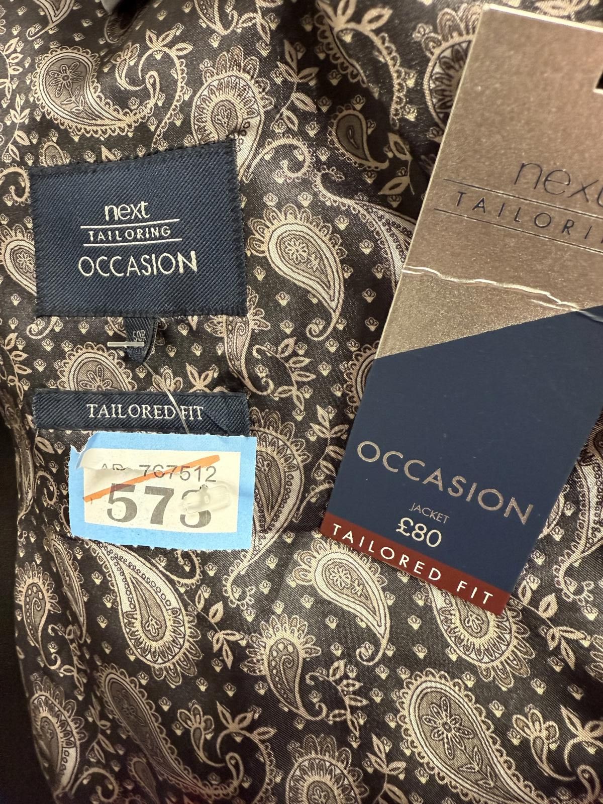 NEXT Next Occasion Tailored Fit Suit Jacket and Trousers Set - UK Size 40R - 3 Thumbnail