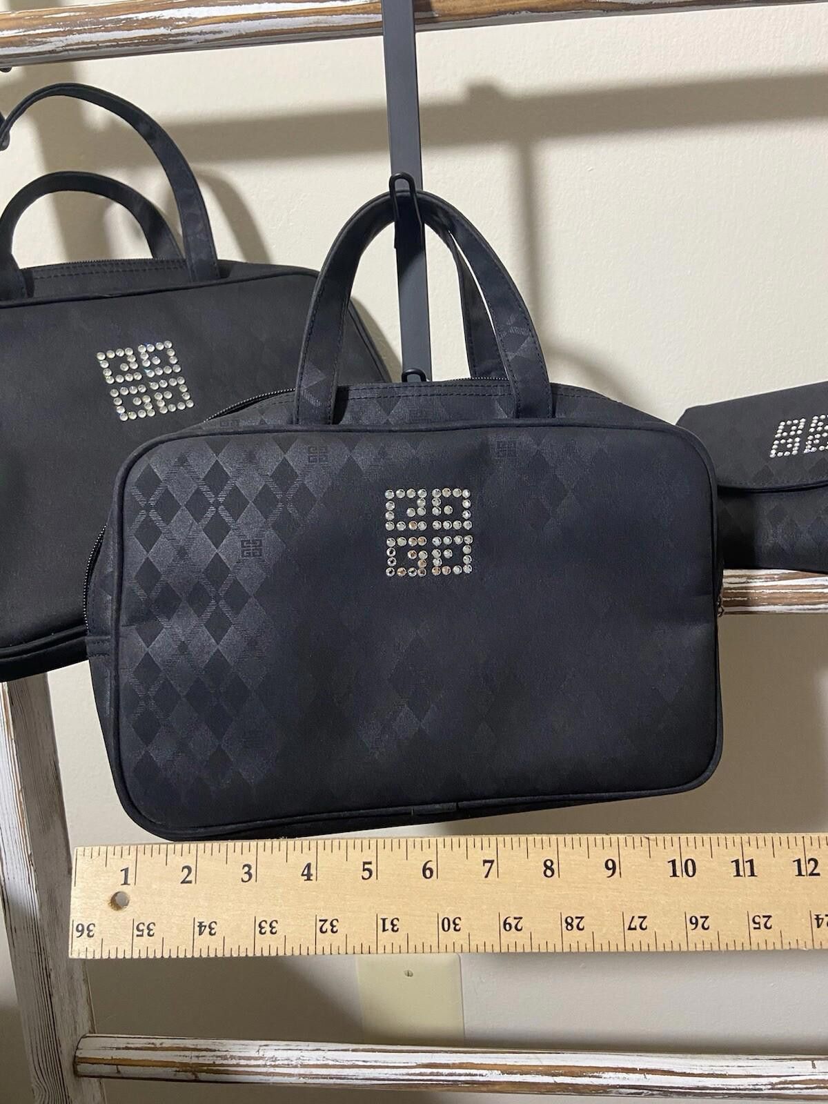 Givenchy 3piece Givenchy set black nylon jeweled handbag makeup pouch Size ONE SIZE - 10 Thumbnail