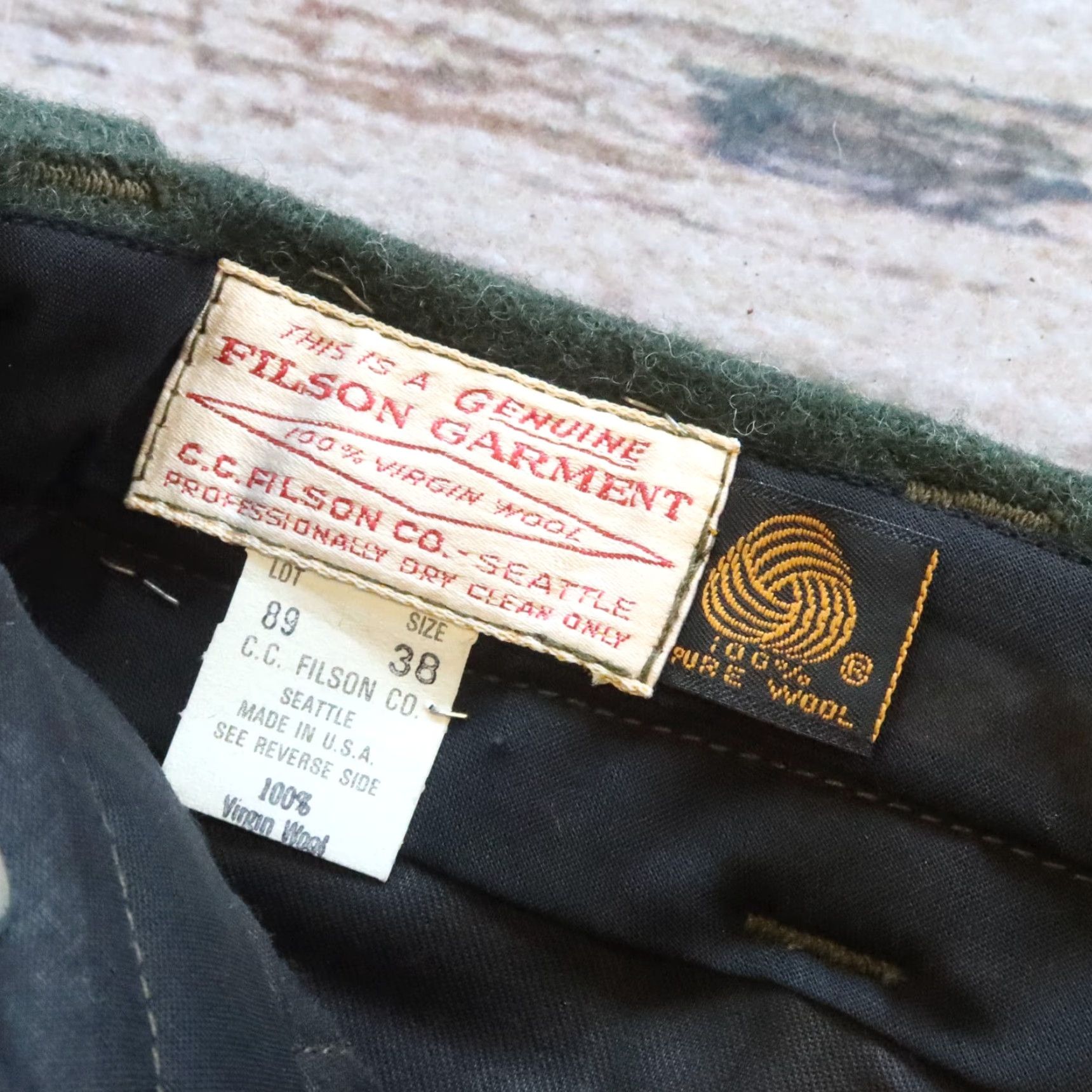 Filson VINTAGE Filson Wool Pants - Men - Pants - Size 38 - Green - 35 in Inseam - Chino Wool - Made in USA Size US 38 / EU 54 - 5 Thumbnail