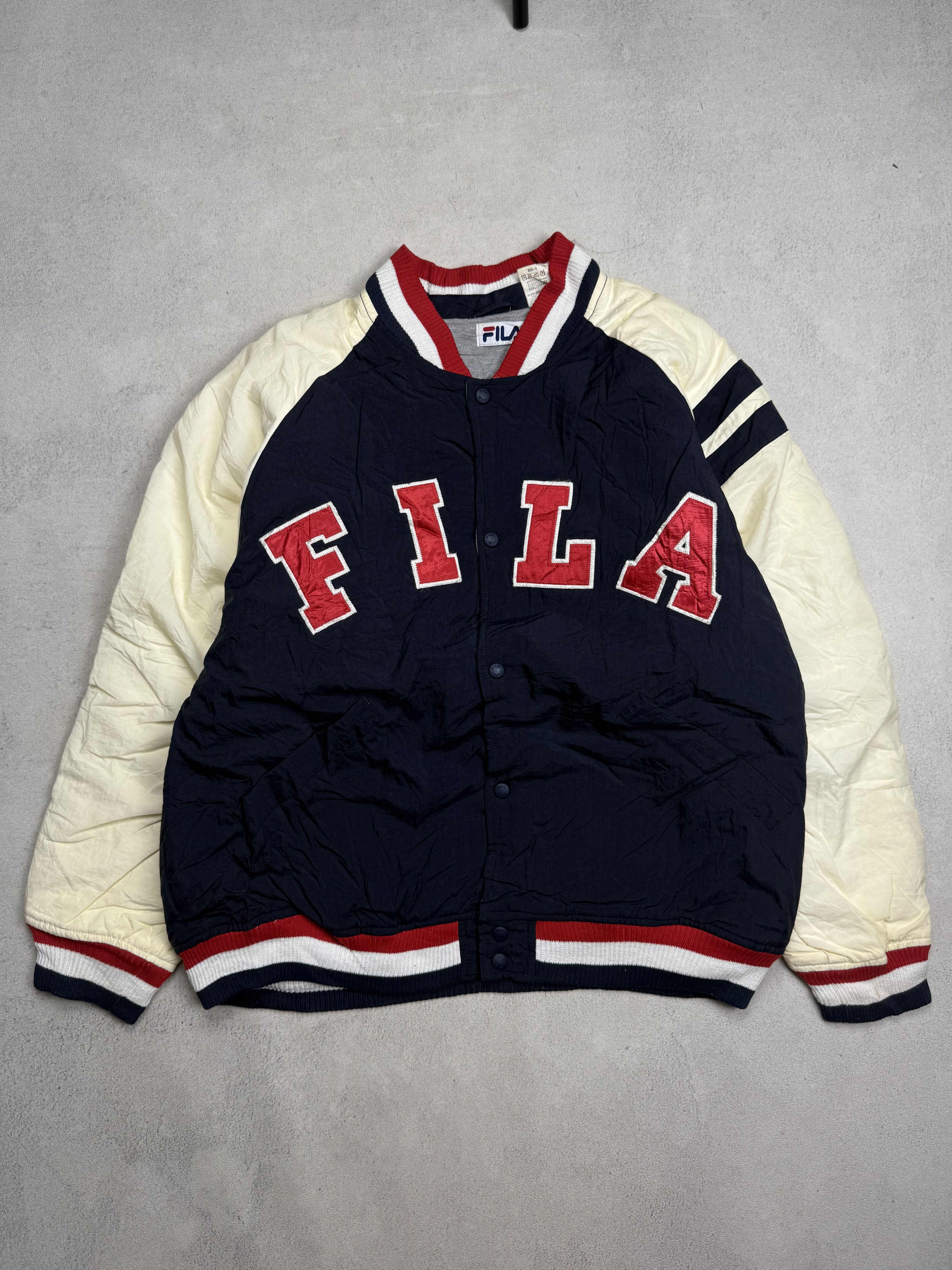 Fila Vintage 90s Fila Big Logo Varsity Jacket Size US L / EU 52-54 / 3 - 1 Thumbnail