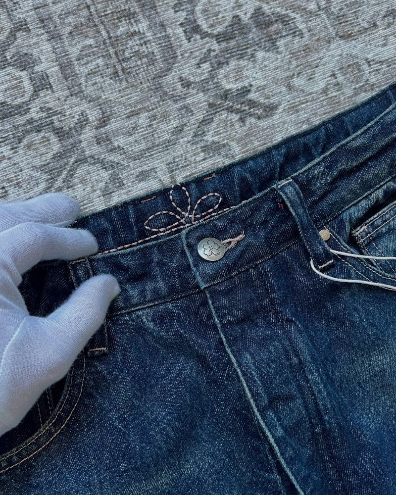 Other Phoenix Cherry Blossom Embroidery Jean Size US 35 - 3 Thumbnail