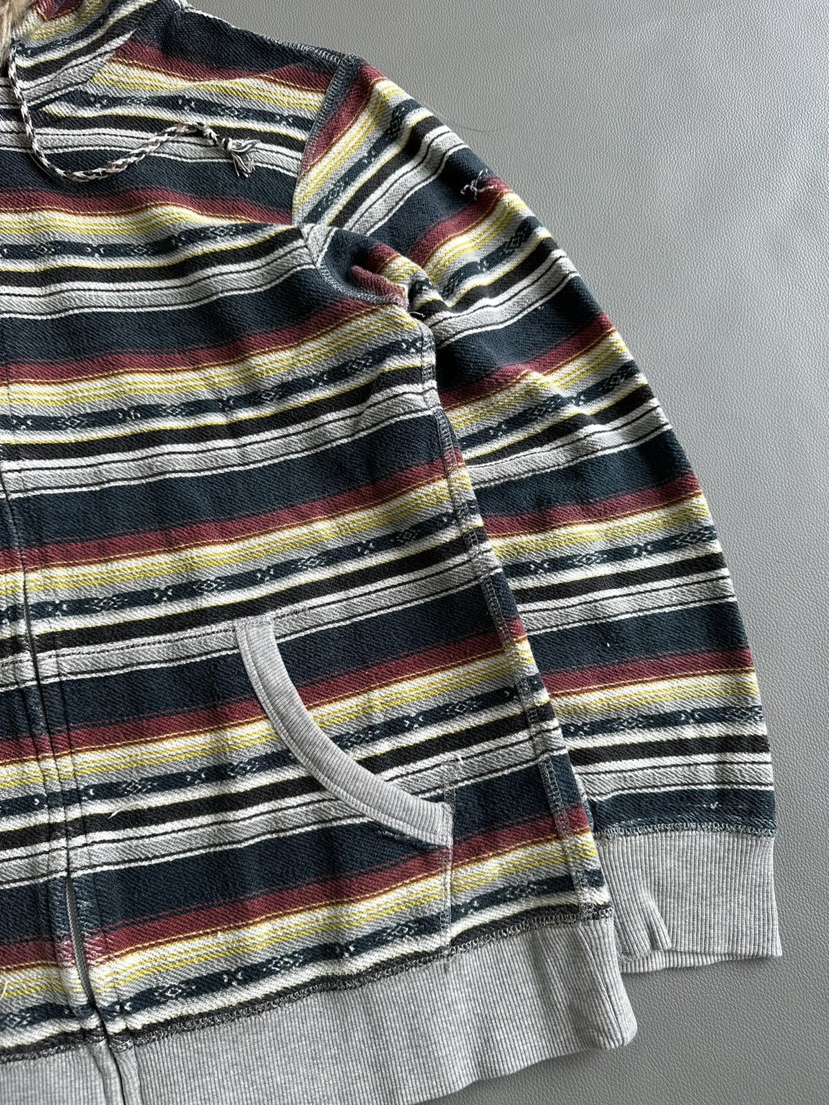Hysteric Glamour DISTRESSED SORRIDERE STRIPED COLOUR FUR ZIP HOODIE LGB STYLE Size US M / EU 48-50 / 2 - 3 Thumbnail