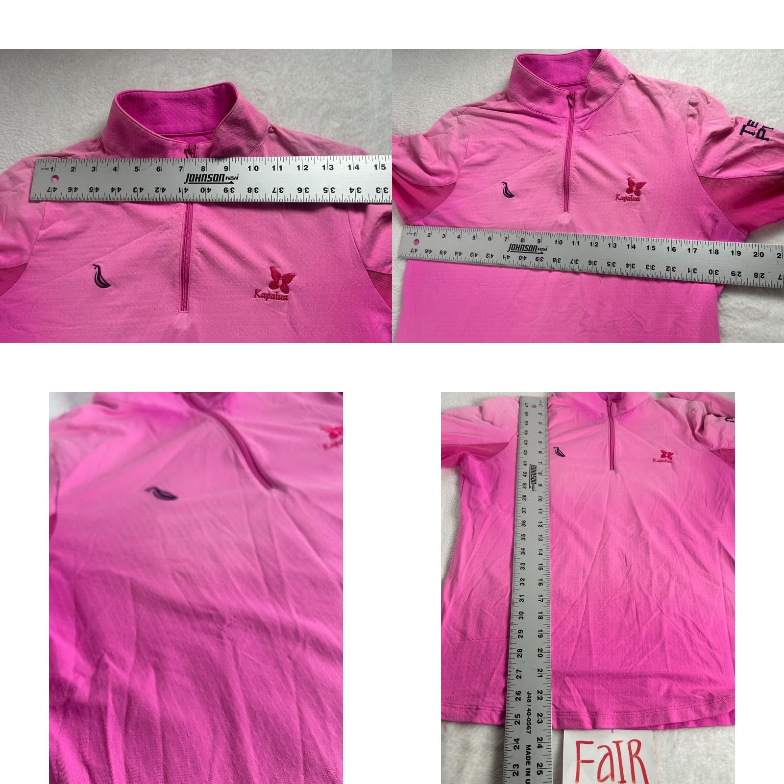Vintage Ibkul Womens Pink Long Sleeve 1/4 Zip Pullover Medium Kapalua & Team Play Logos Size M / US 6-8 / IT 42-44 - 8 Thumbnail