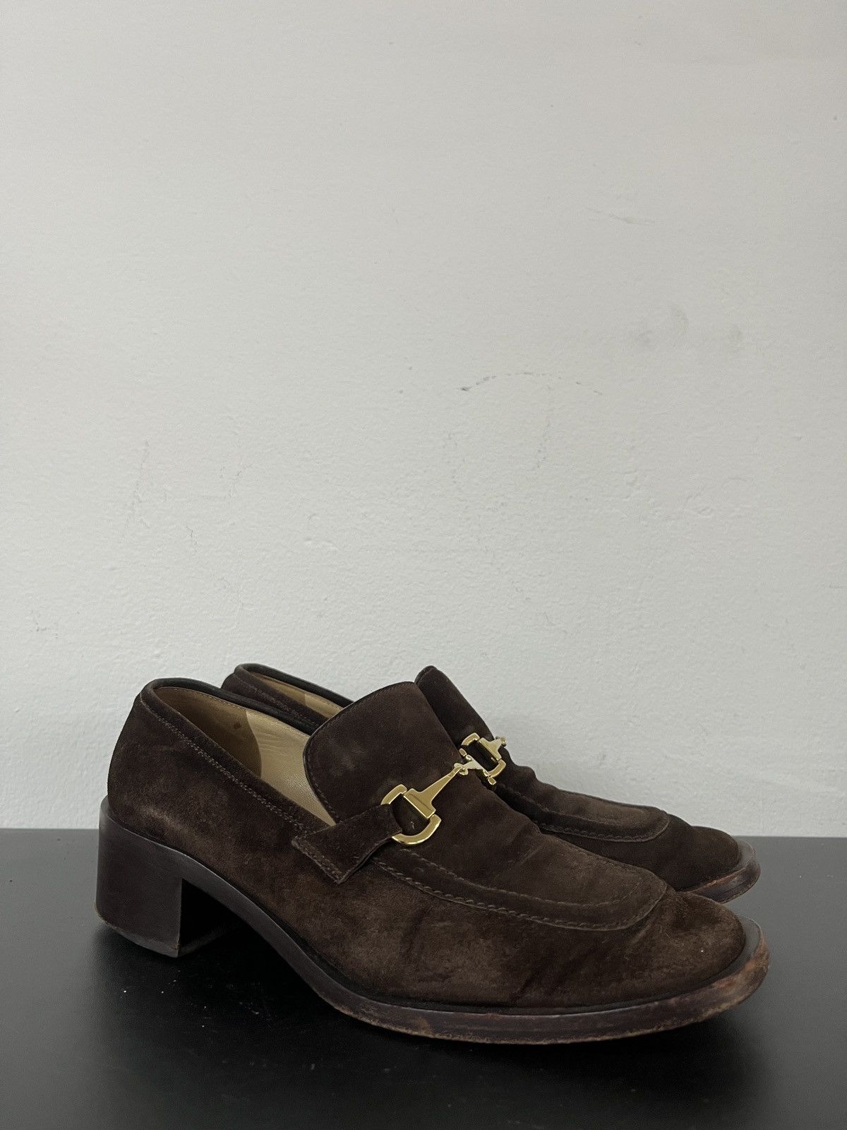 Gucci Vintage Gucci Tom Ford Era Horsebit Suede Leather Loafers Size US 7 / IT 37 - 20 Thumbnail
