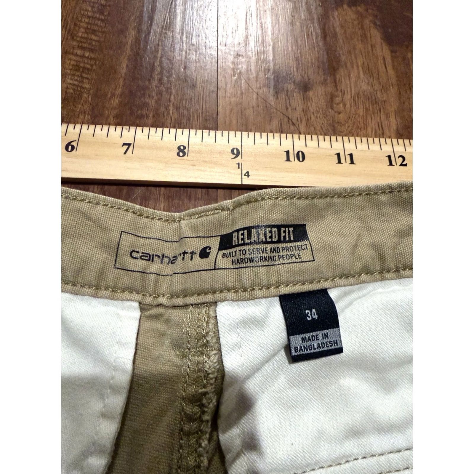 Carhartt Carhartt Cargo Shorts Mens 34 Relaxed Fit Beige Heavy Duty 103542 Workwear (F650) Size US 34 / EU 50 - 3 Thumbnail