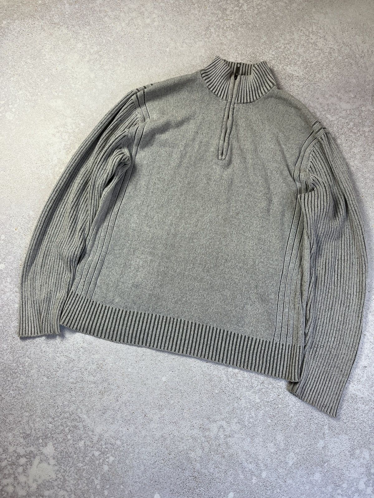 Pre-owned Avant Garde X Vintage Y2k Avant Garde Diesel Style Ribbed Knit Sweater Vintage In White Stripe