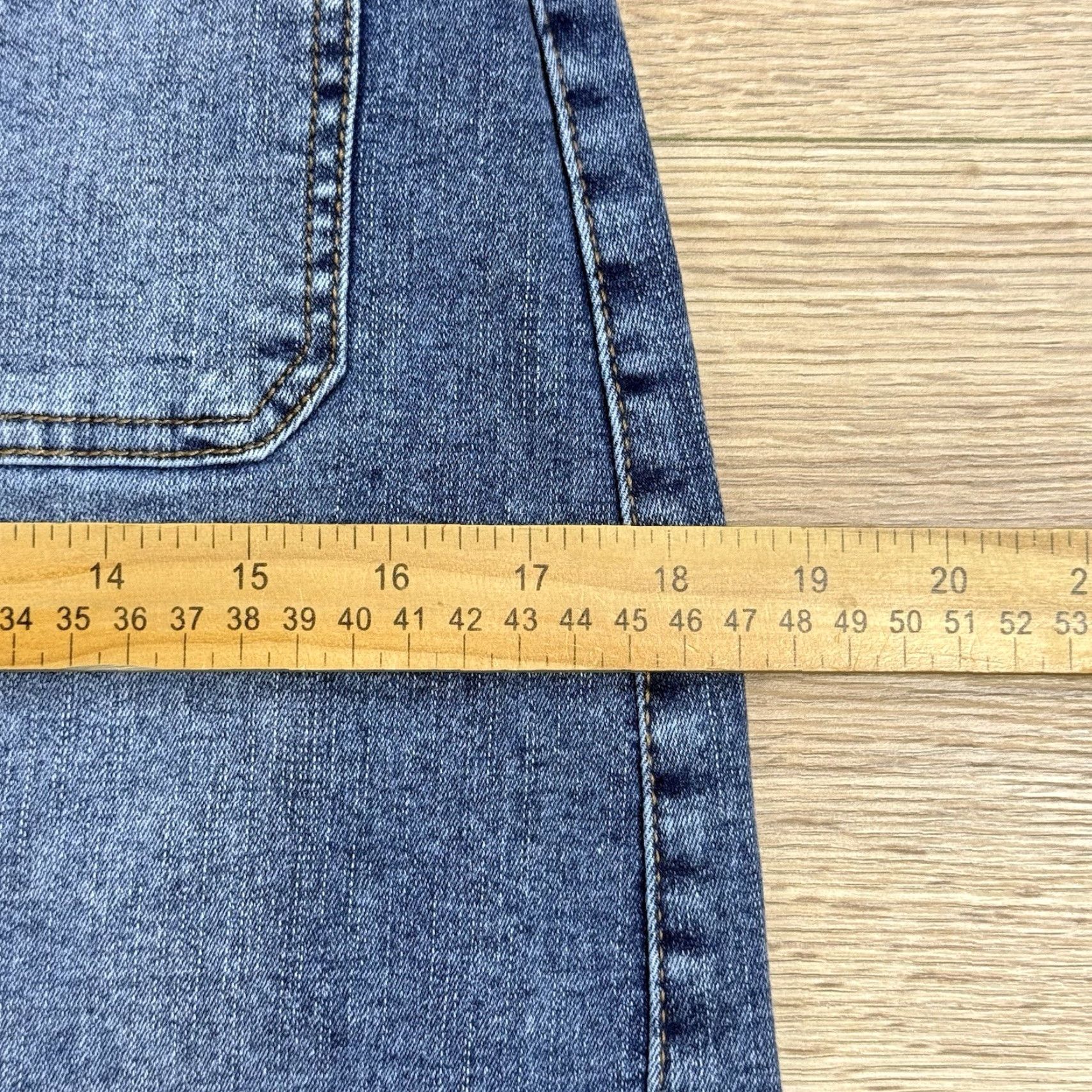 Vintage Love Gen Denim Midi Skirt Size 9/30 A-Line High Waist Patch Pocket Blue Womens Midi Denim Skirt 9 Girls? Size 30" / US 8 / IT 44 - 7 Thumbnail