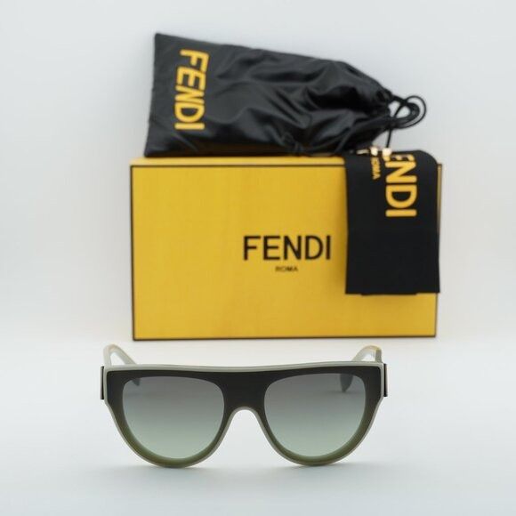 Fendi Fendi FE40150I 95P Sunglasses Shiny Green Shield Frame Size ONE SIZE - 10 Thumbnail