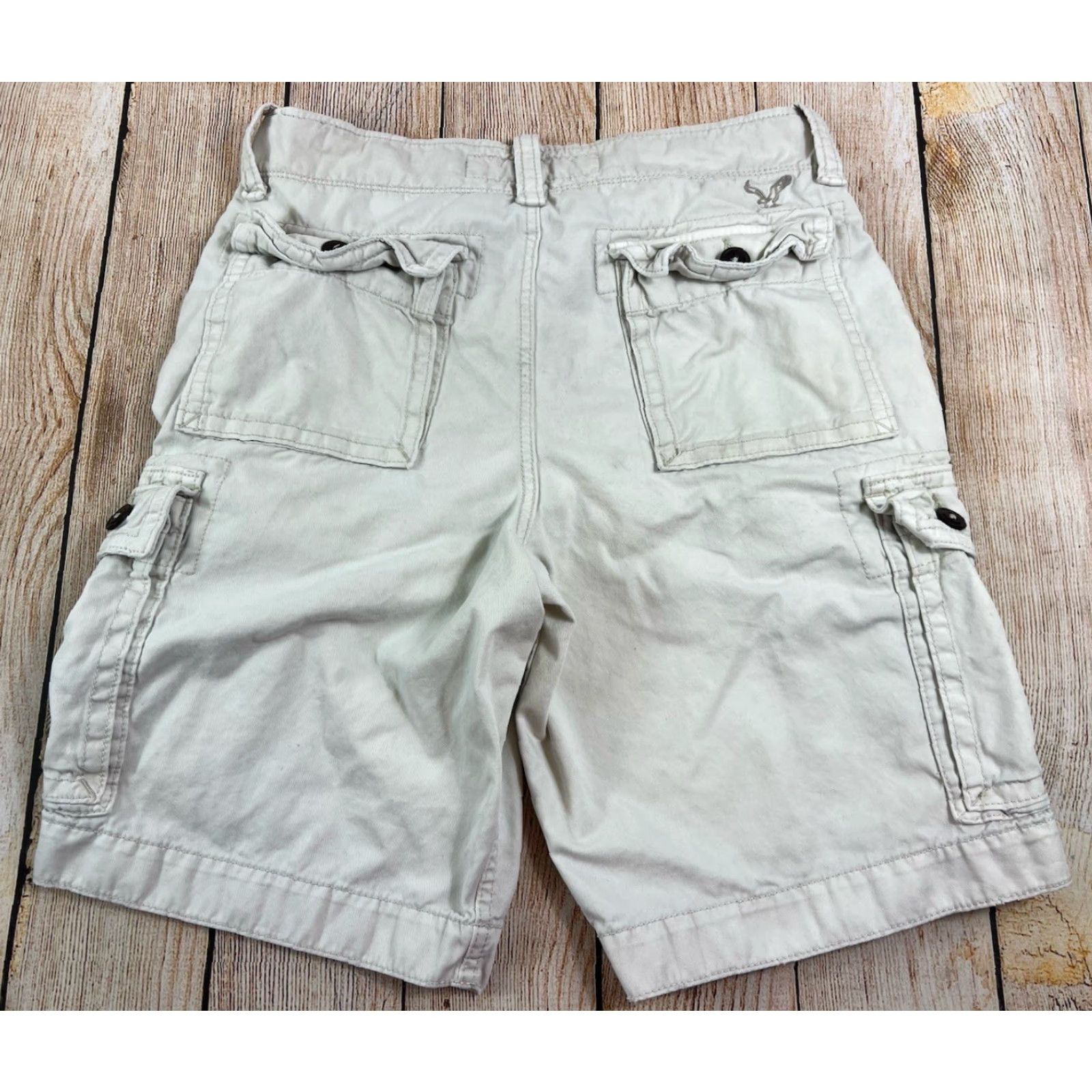 American Eagle Outfitters Mens American Eagle Shorts White 31 Cargo Classic Regular Size US 31 - 2 Thumbnail