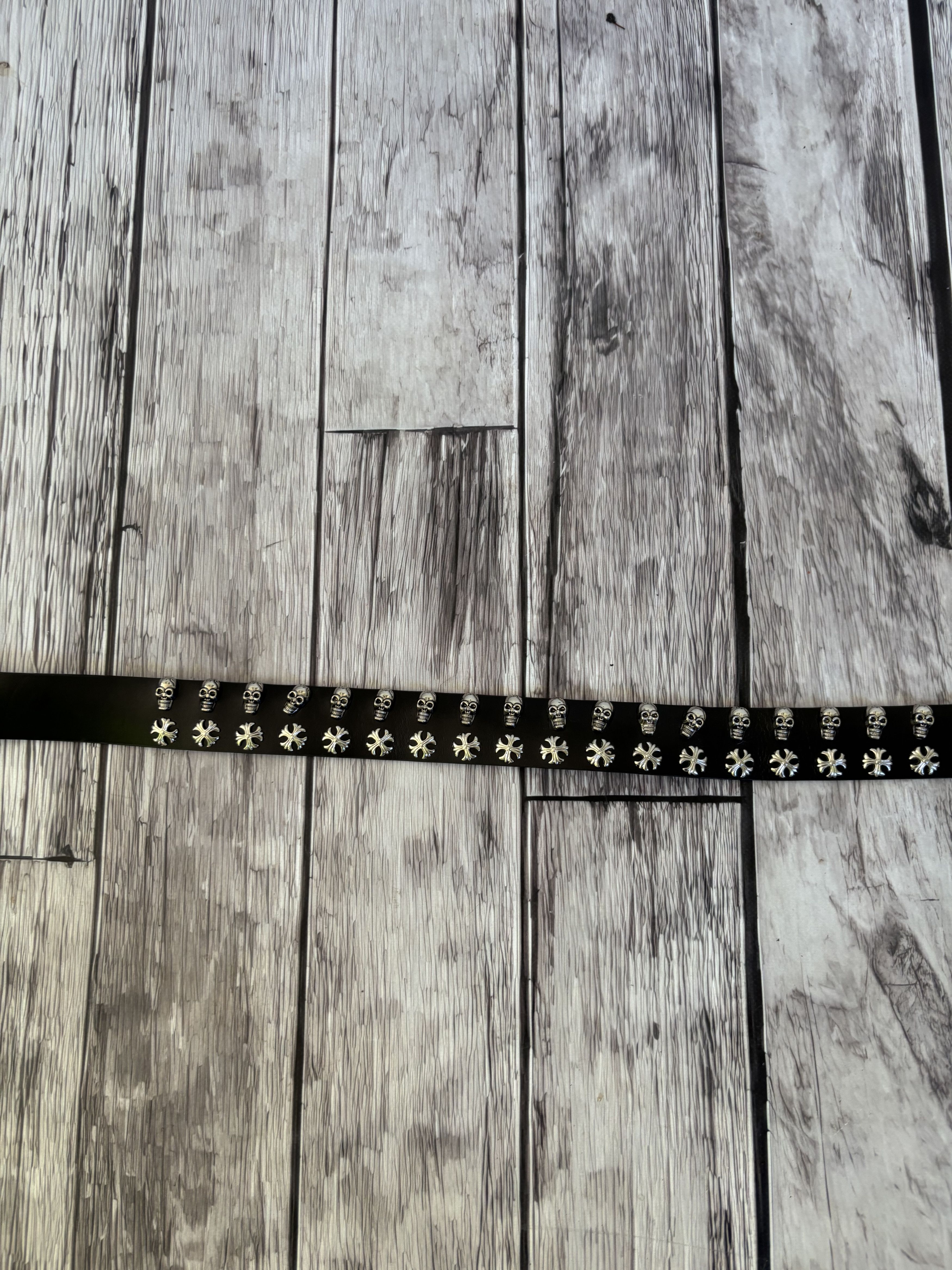 Other VTG CHROME HEARTS DIESEL STYLE HEAVY LEATHER METAL BELT Size ONE SIZE - 11 Thumbnail