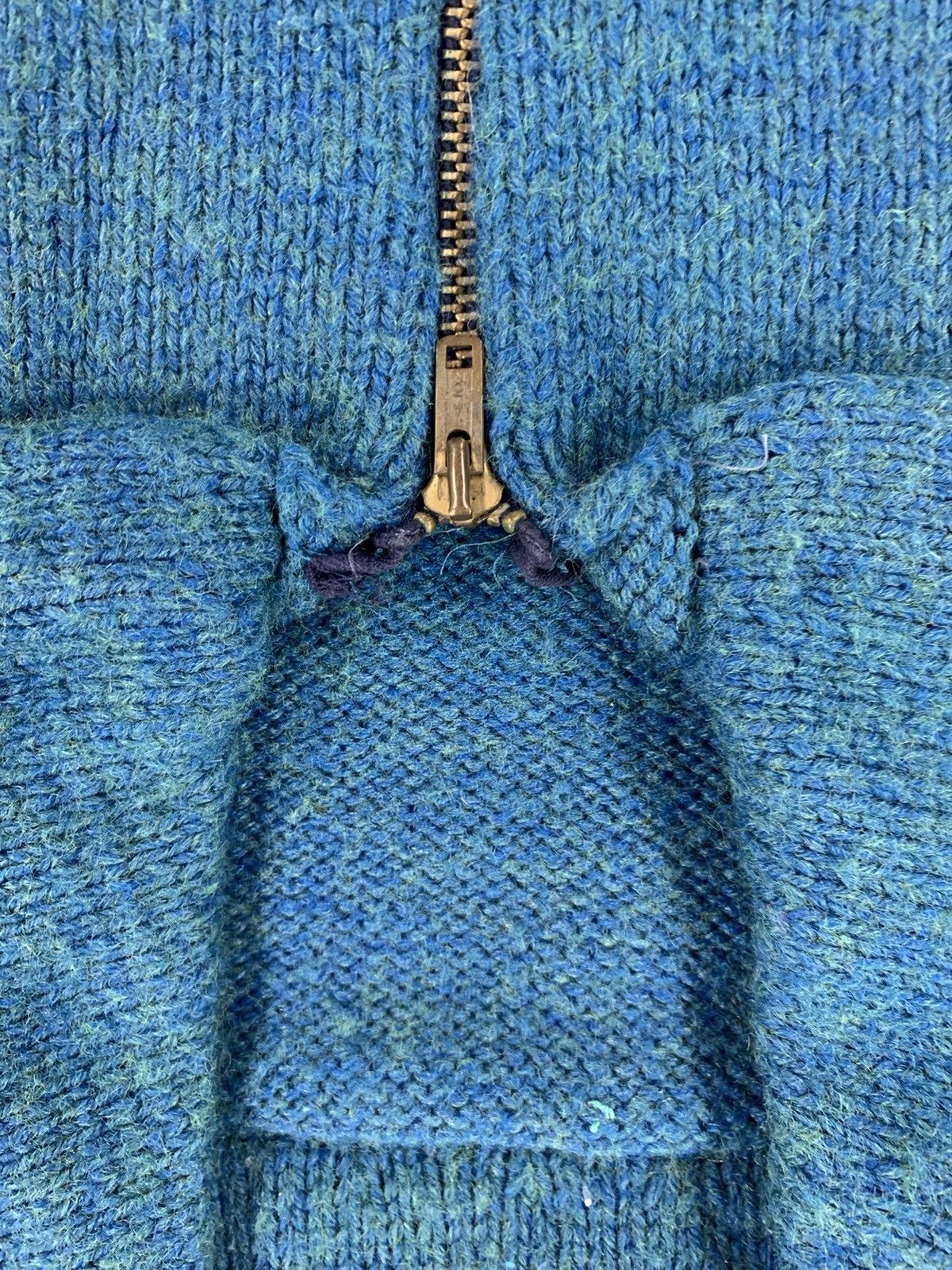 Vintage Vintage 1970s Green Blue Zip Knit Cardigan Size US M / EU 48-50 / 2 - 2 Thumbnail
