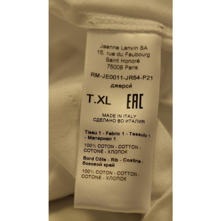 Lanvin o1rshd1 Embroidered Oversize T-Shirt in Optic White Size US XL / EU 56 / 4 - 11 Thumbnail
