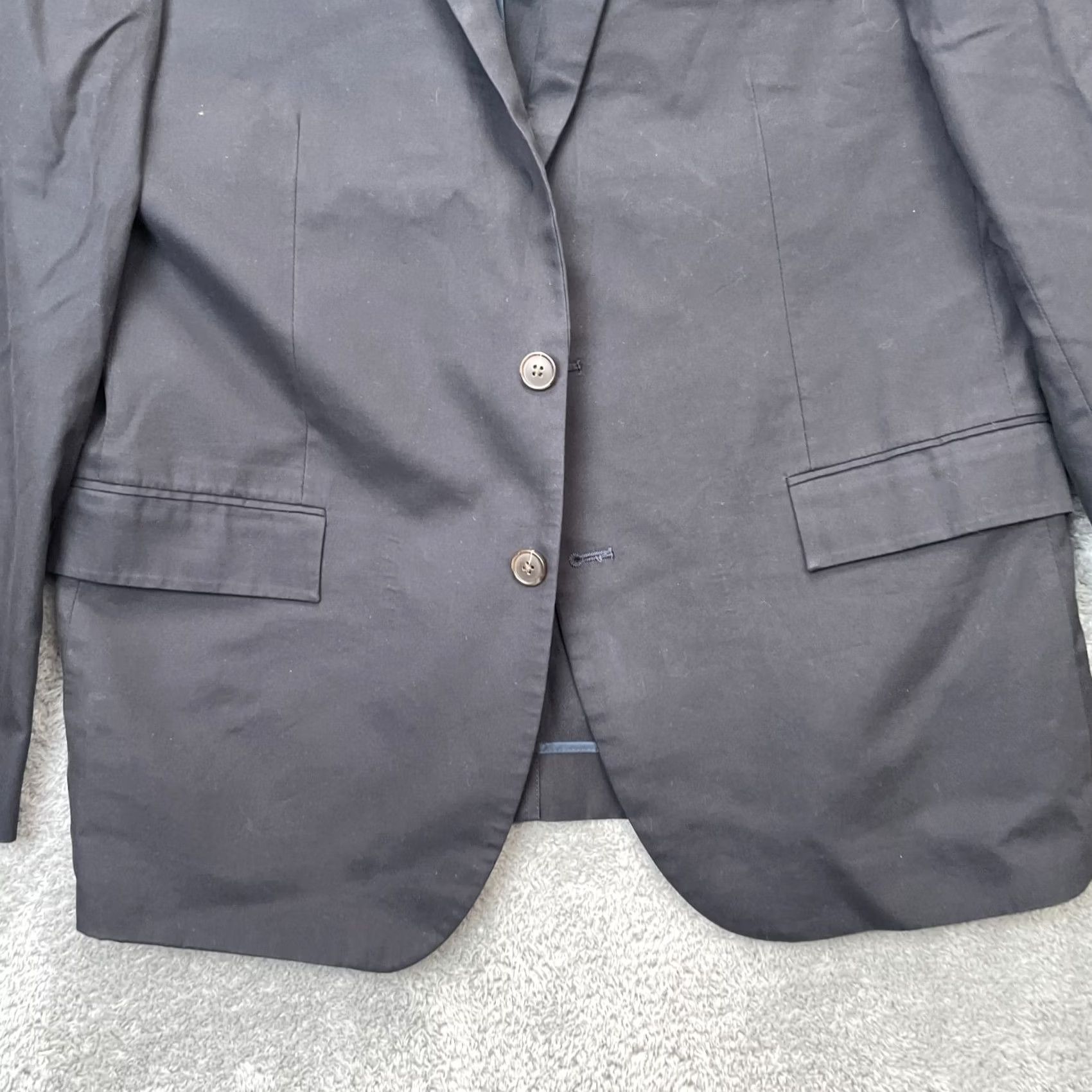 J.Crew J.CREW Blazer Jacket Mens 46R Blue Notch Lapel Cotton Single-Breasted Two-Button 4-Button Sleeve Classical Business Casual Winter Fall Spring Size 46R - 6 Thumbnail