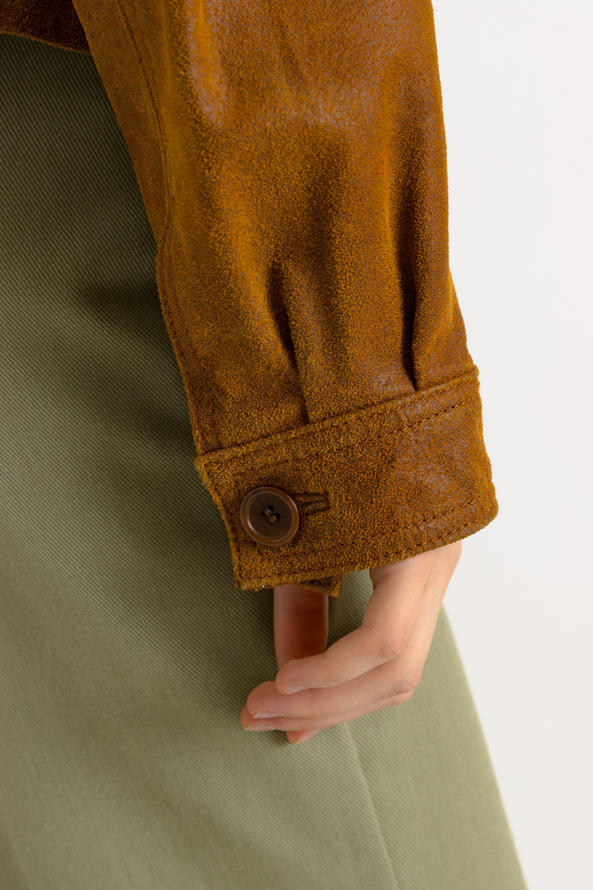 Other 80s Grunge Jacket Camel Leather Jacket Size 38 7498 Size M / US 6-8 / IT 42-44 - 5 Thumbnail