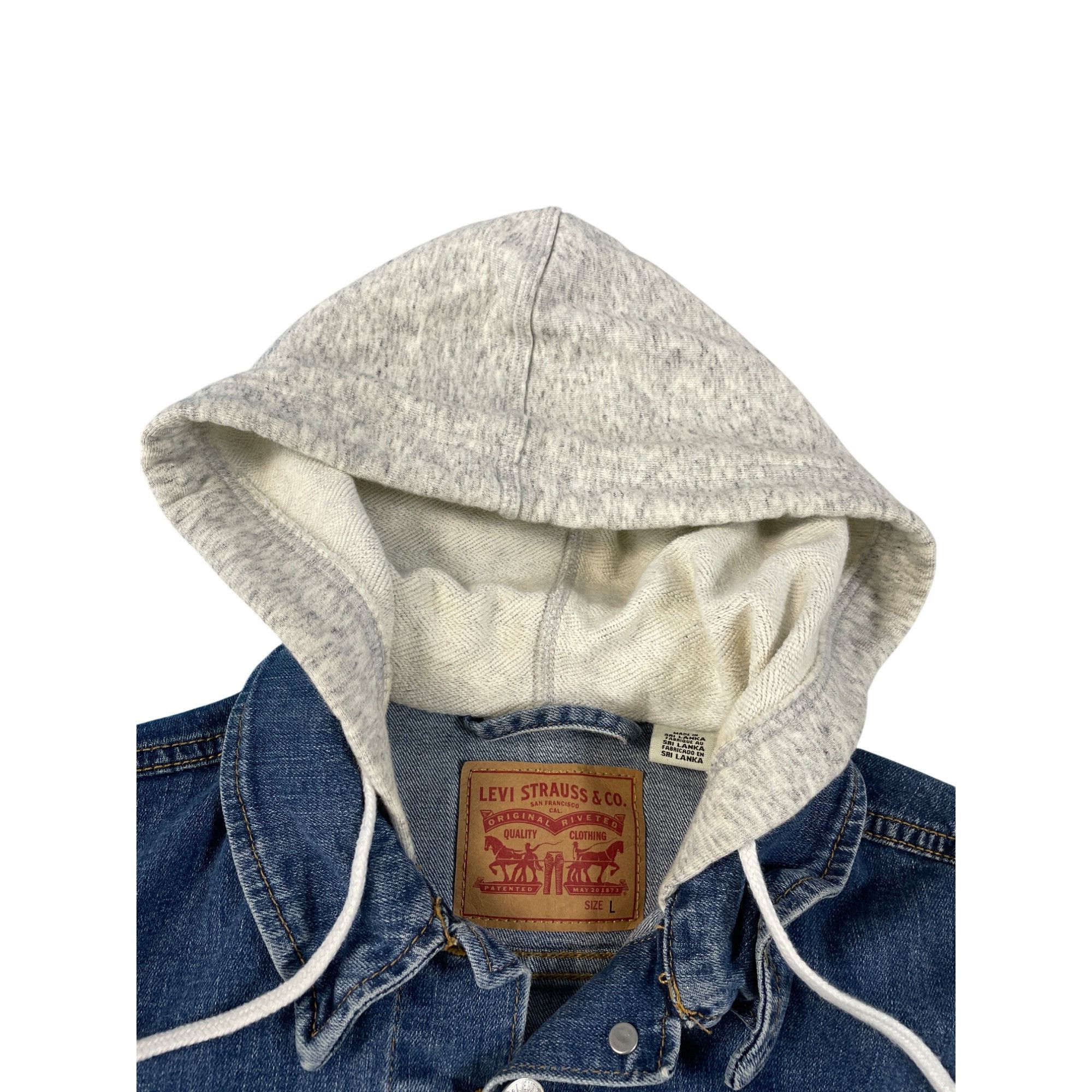 Levi's Levis Strauss Trucker womans Denim Jacket With Gray Hoodie S Size L / US 10 / IT 46 - 2 Thumbnail