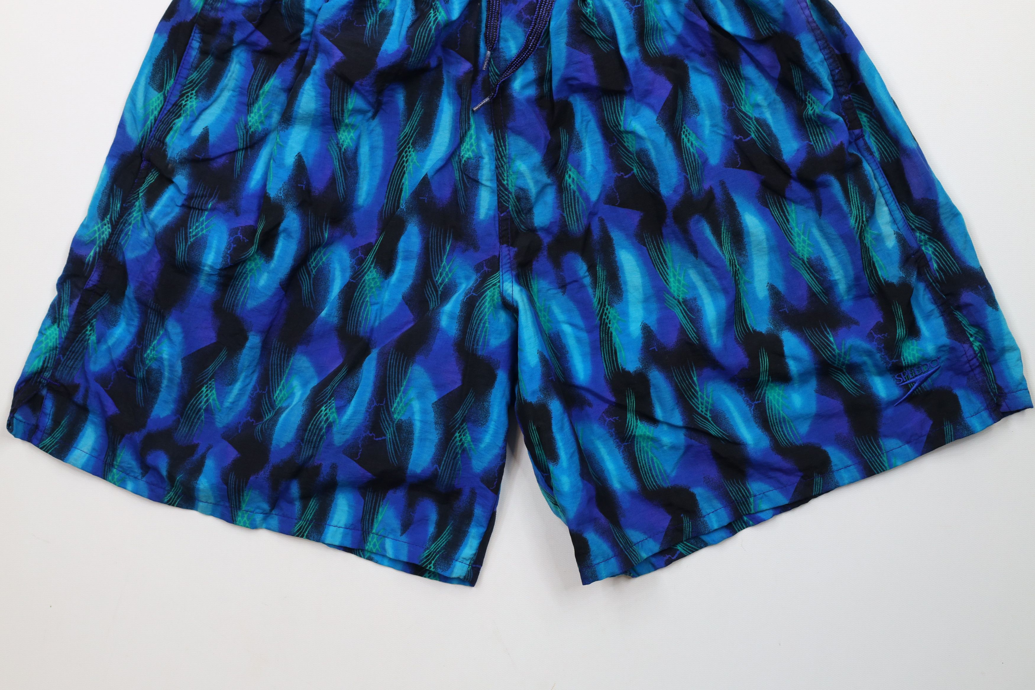 Speedo × Vintage Vintage 90s Speedo Spell Abstract Lined Shorts Swim Trunks Size US 34 / EU 50 - 4 Thumbnail