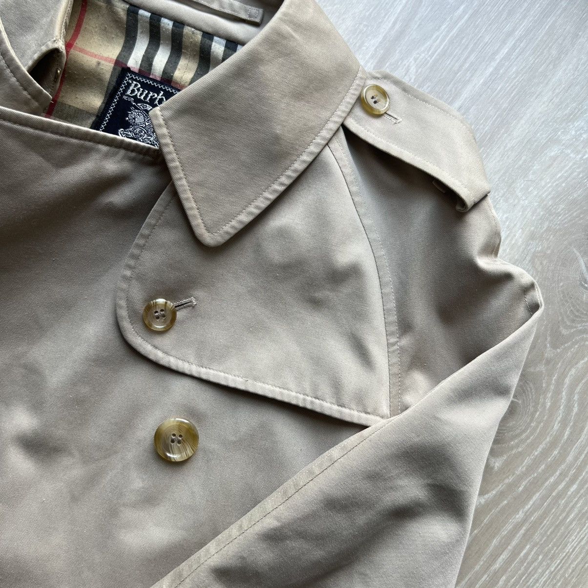 Burberry 80s 90s BurberryS Trench Coat Made in England Nova Check Size S / US 4 / IT 40 - 5 Thumbnail