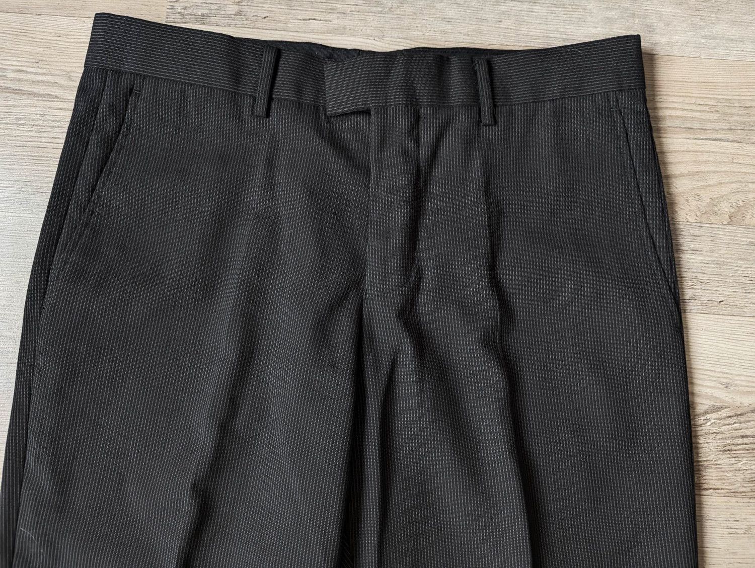 Matinique Matinique Wool Striped Black Dress Pants Slim 31 Size US 31 - 2 Thumbnail