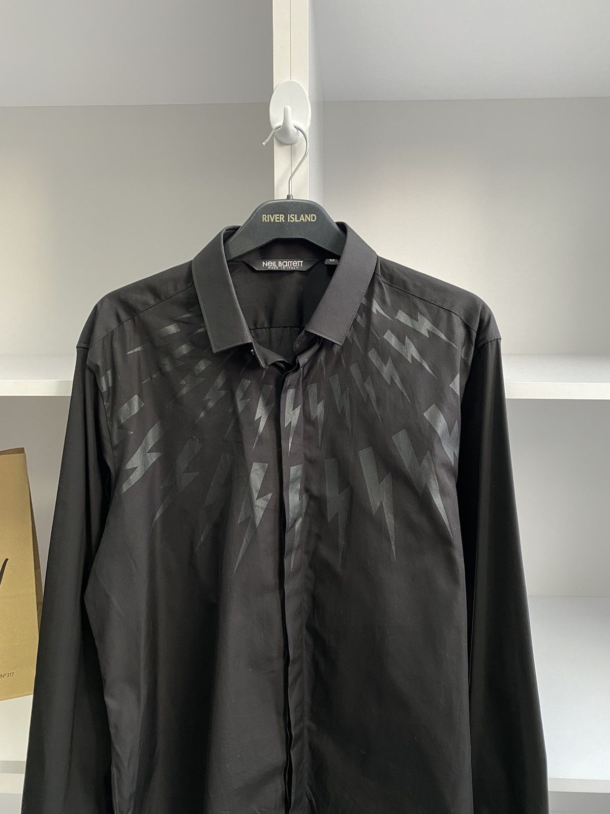Designer × Neil Barrett × Vintage Vintage Neil Barrett Embroidered Fair Isle Thunderbolt Shirt Size US L / EU 52-54 / 3 - 6 Thumbnail
