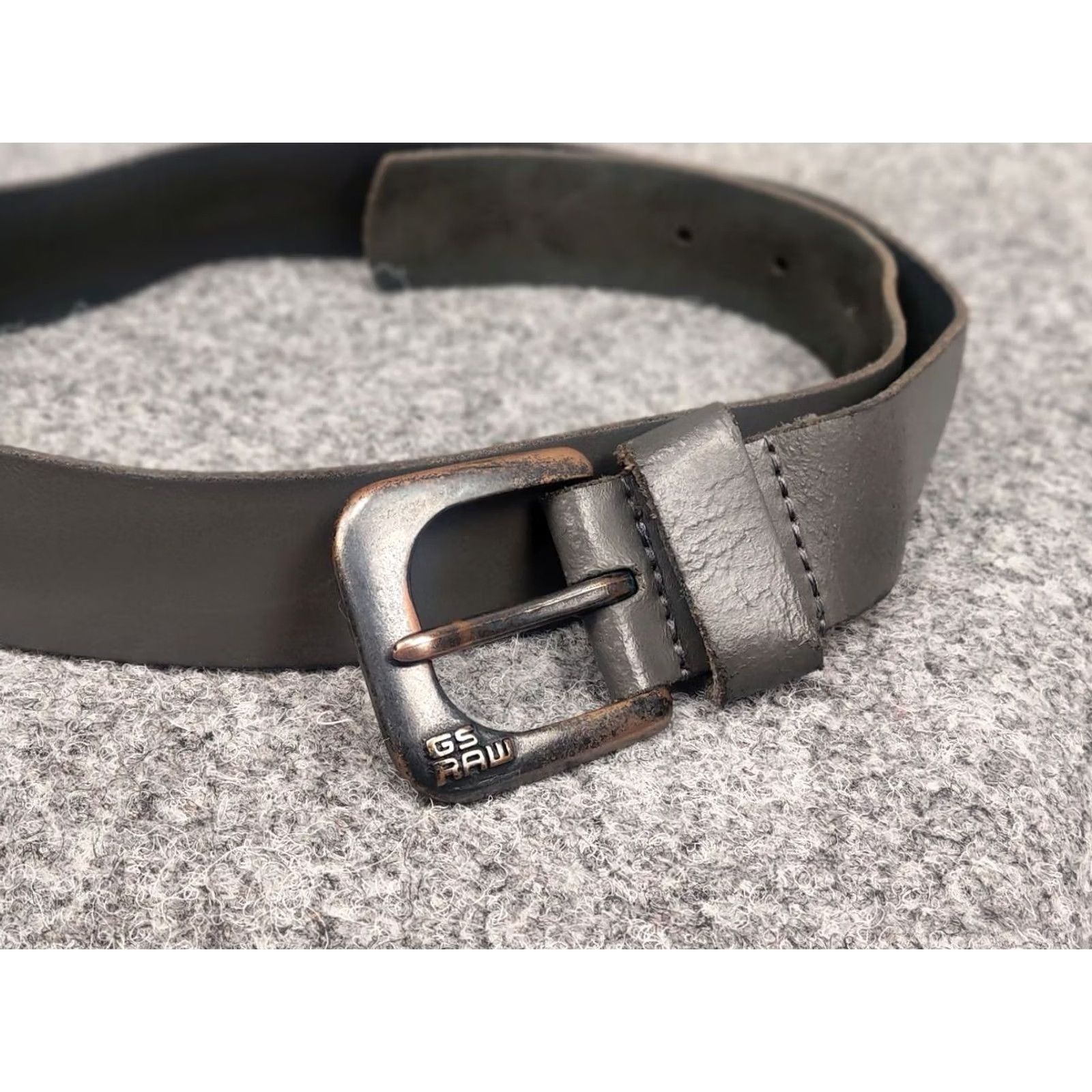 G-Star G Star raw Gray Genuine Leather Mini Logo Vintage Style Belt Y2K Size ONE SIZE - 3 Thumbnail